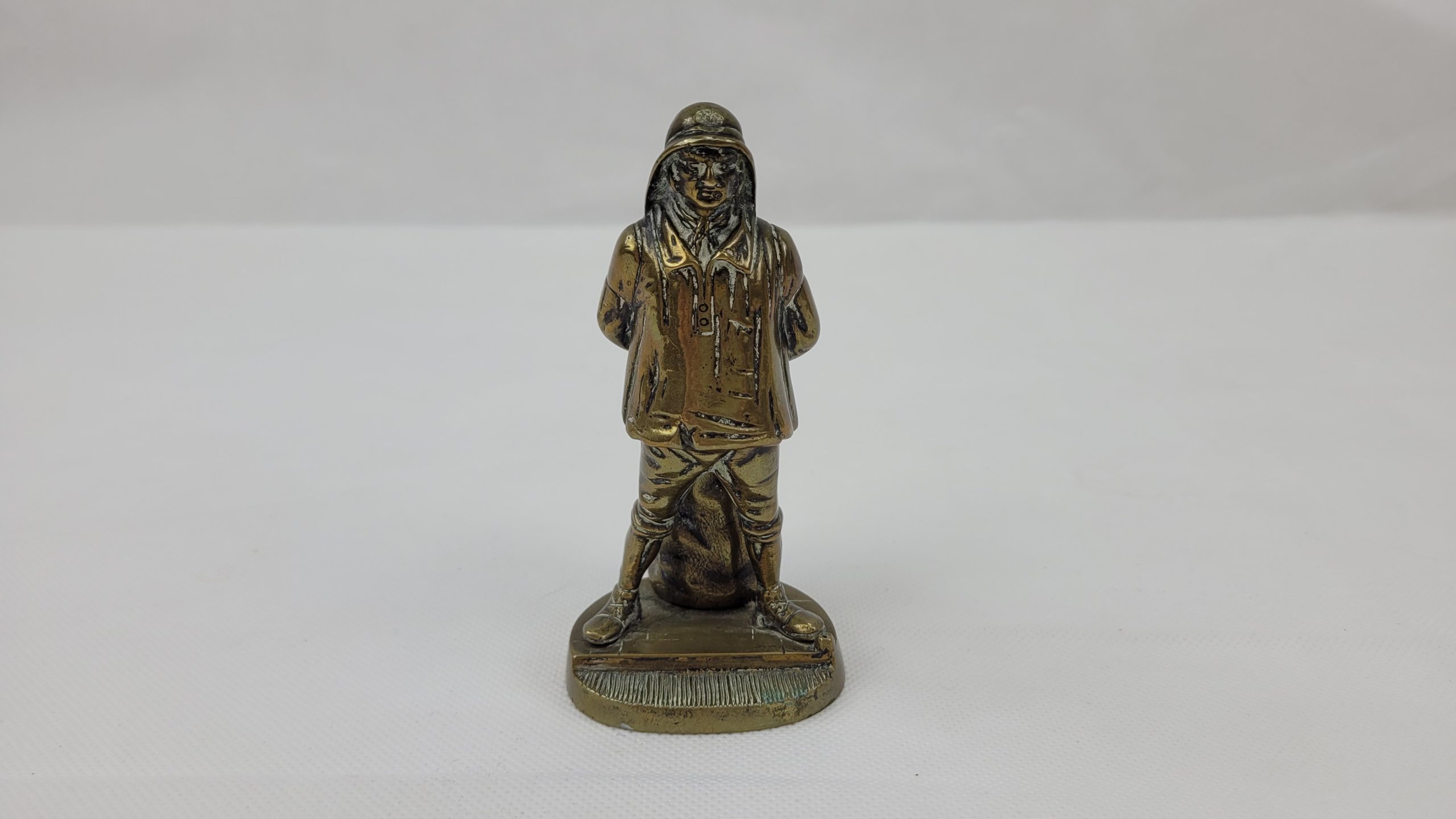 Vintage Solid Brass Trawlermans Table Vesta Match Stand