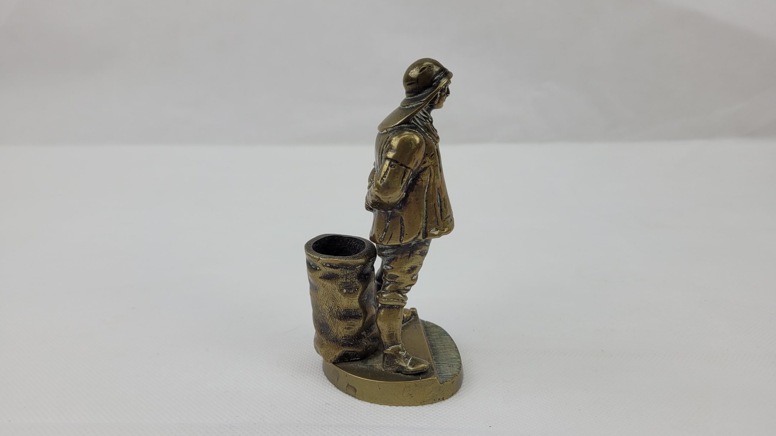 Vintage Solid Brass Trawlermans Table Vesta Match Stand - Image 5