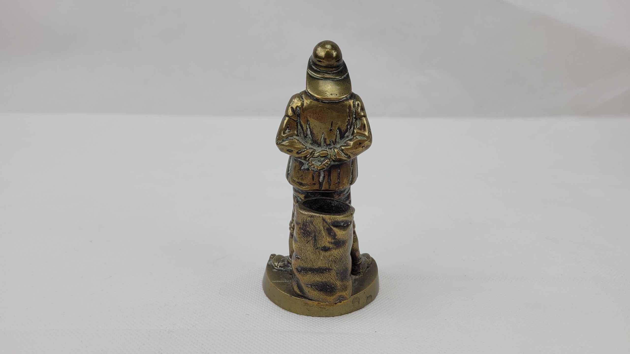 Vintage Solid Brass Trawlermans Table Vesta Match Stand - Image 3