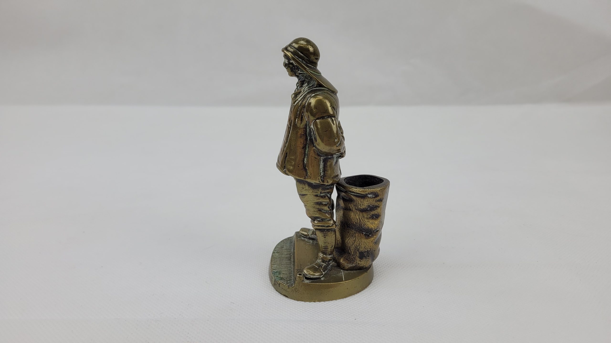 Vintage Solid Brass Trawlermans Table Vesta Match Stand - Image 2