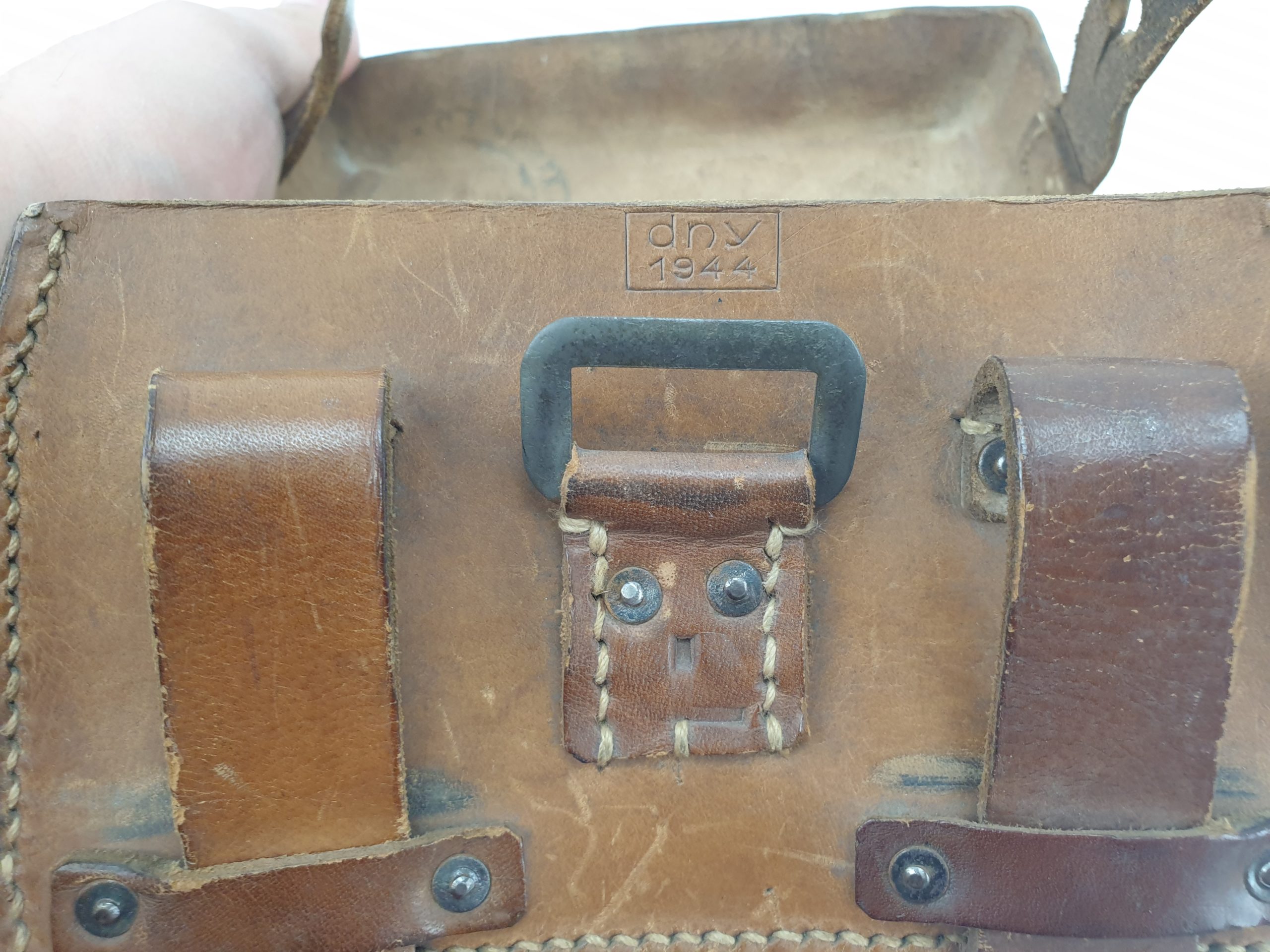 WW2 1944 German Army Medics First Aid Leather Pouch And Contents Made By Karl Bollmann - Image 8