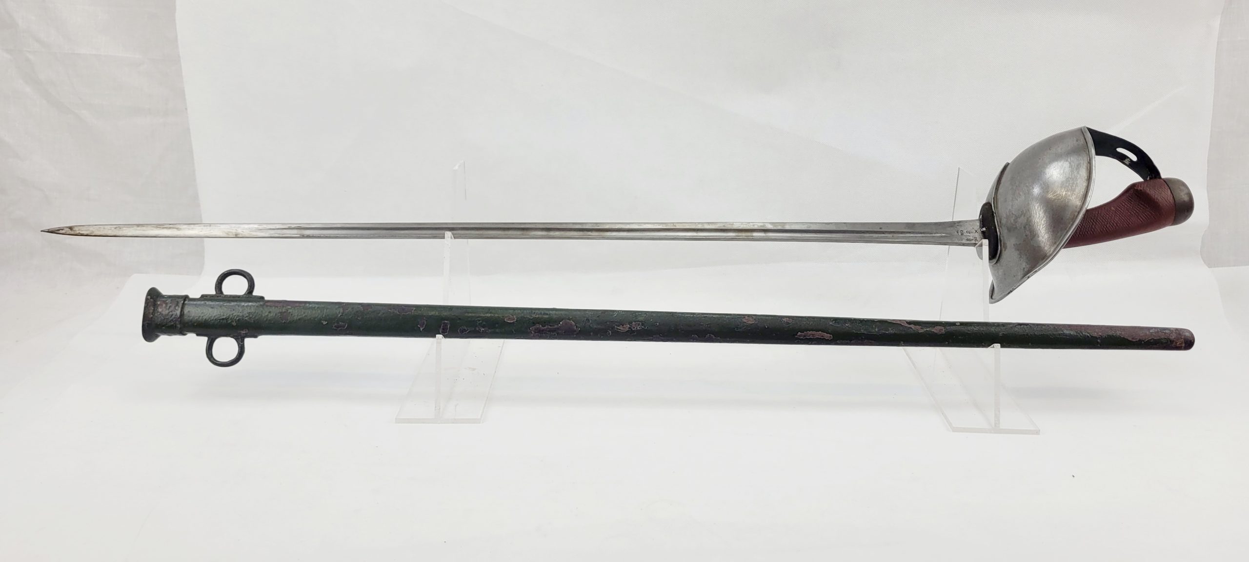 WW1 1908 Pattern 1916 Dated British Cavalry Troopers Sword & Scabbard Original Paint - Image 22