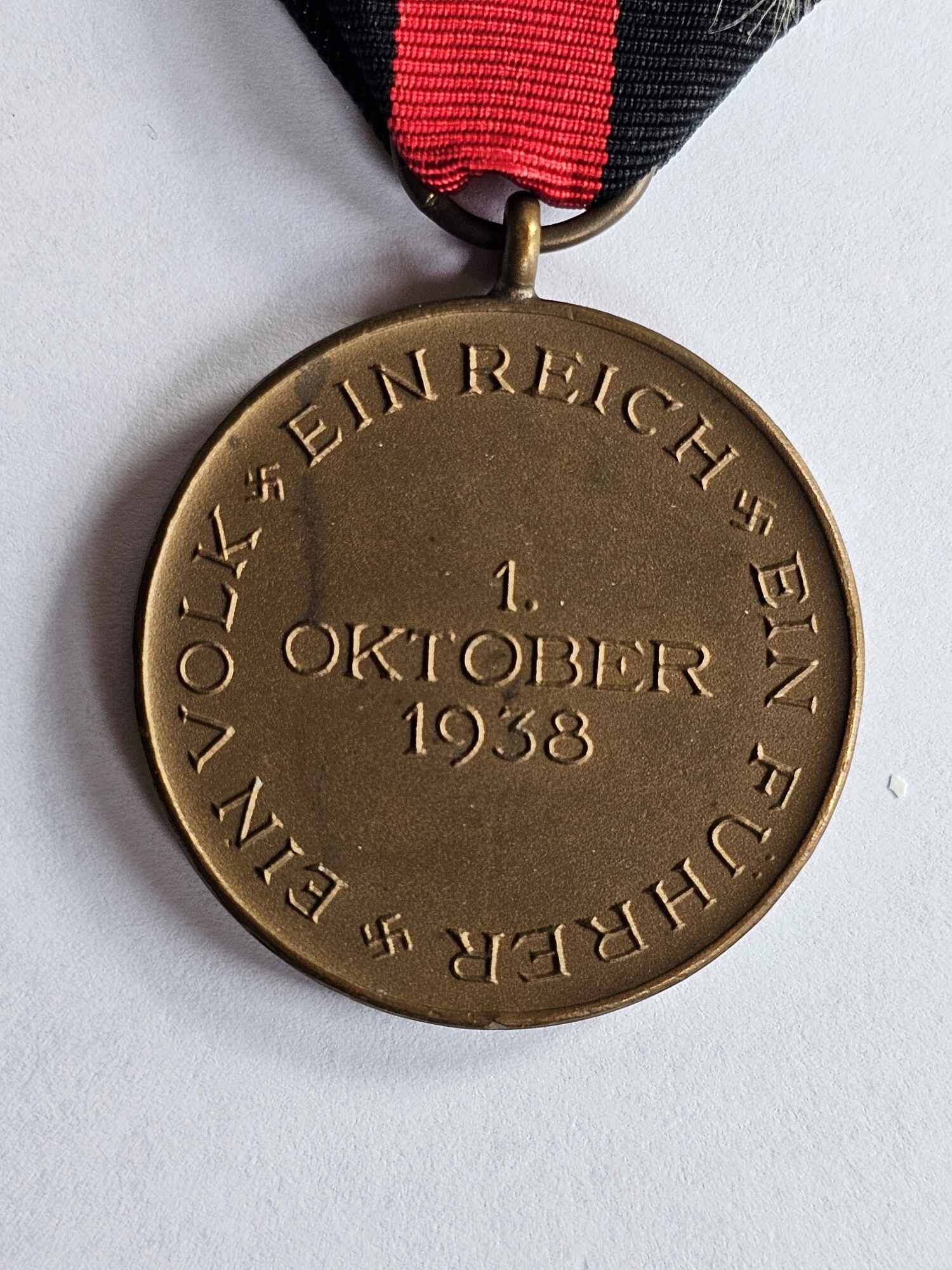 WW2 German Authentic Nazi Sudetenland Commemorative Medal - Image 3