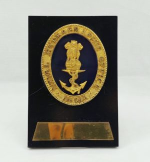 Brass India Naval Hydrographic Plaque On Easel Stand