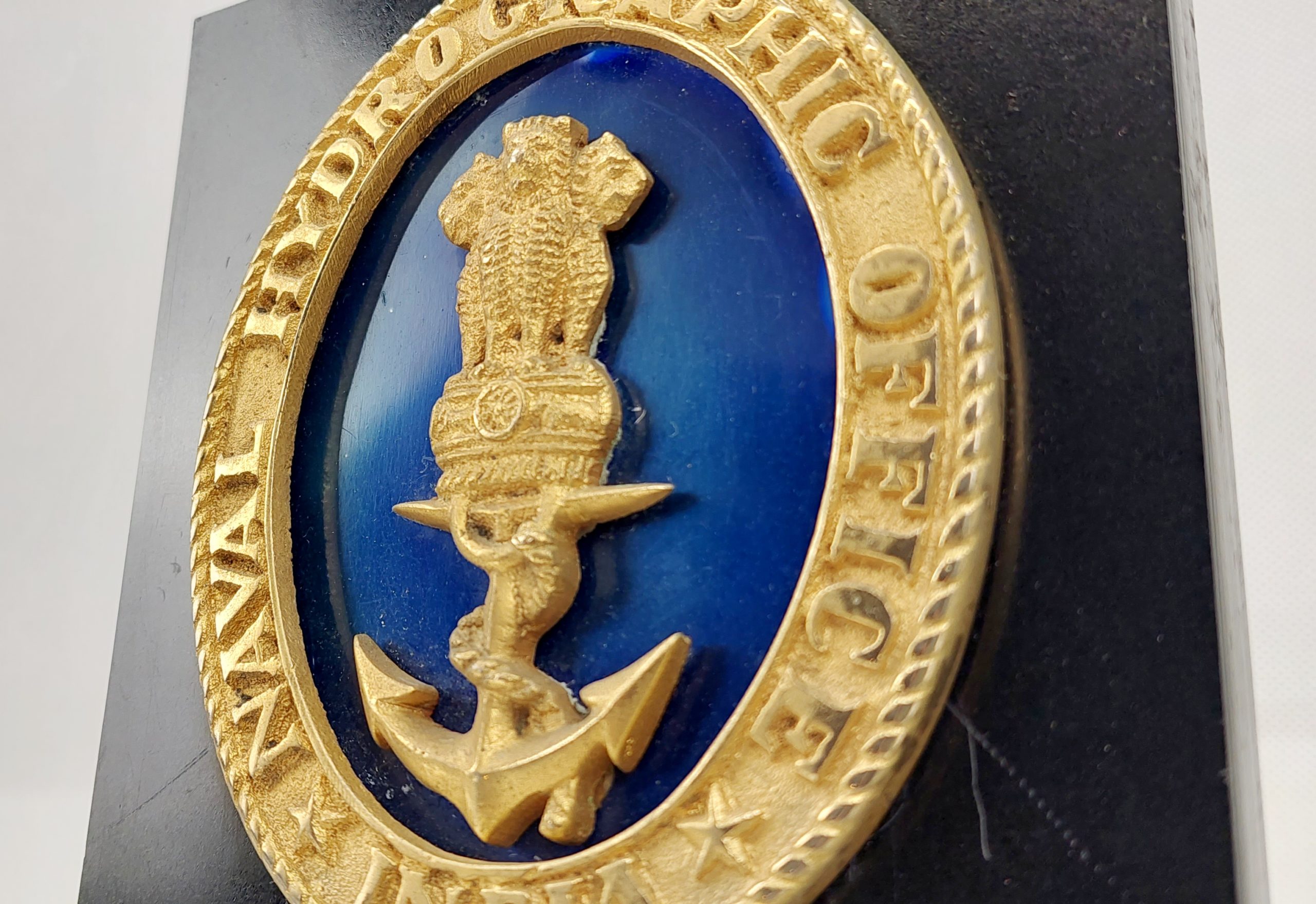 Brass India Naval Hydrographic Plaque On Easel Stand - Image 2