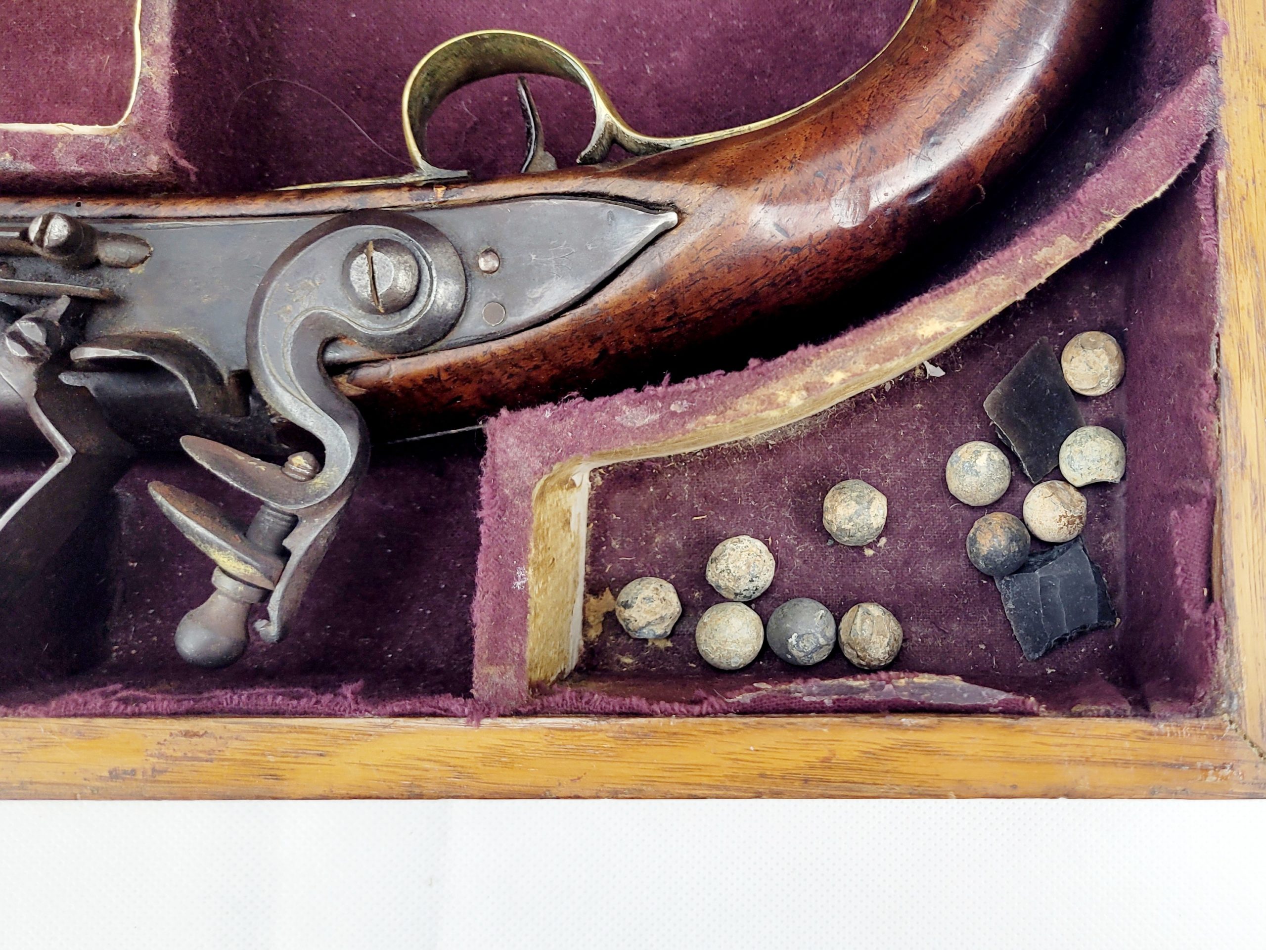 Cased Pair Of 18th Century British Officers Flintlock Pistols By Ketland - Image 11