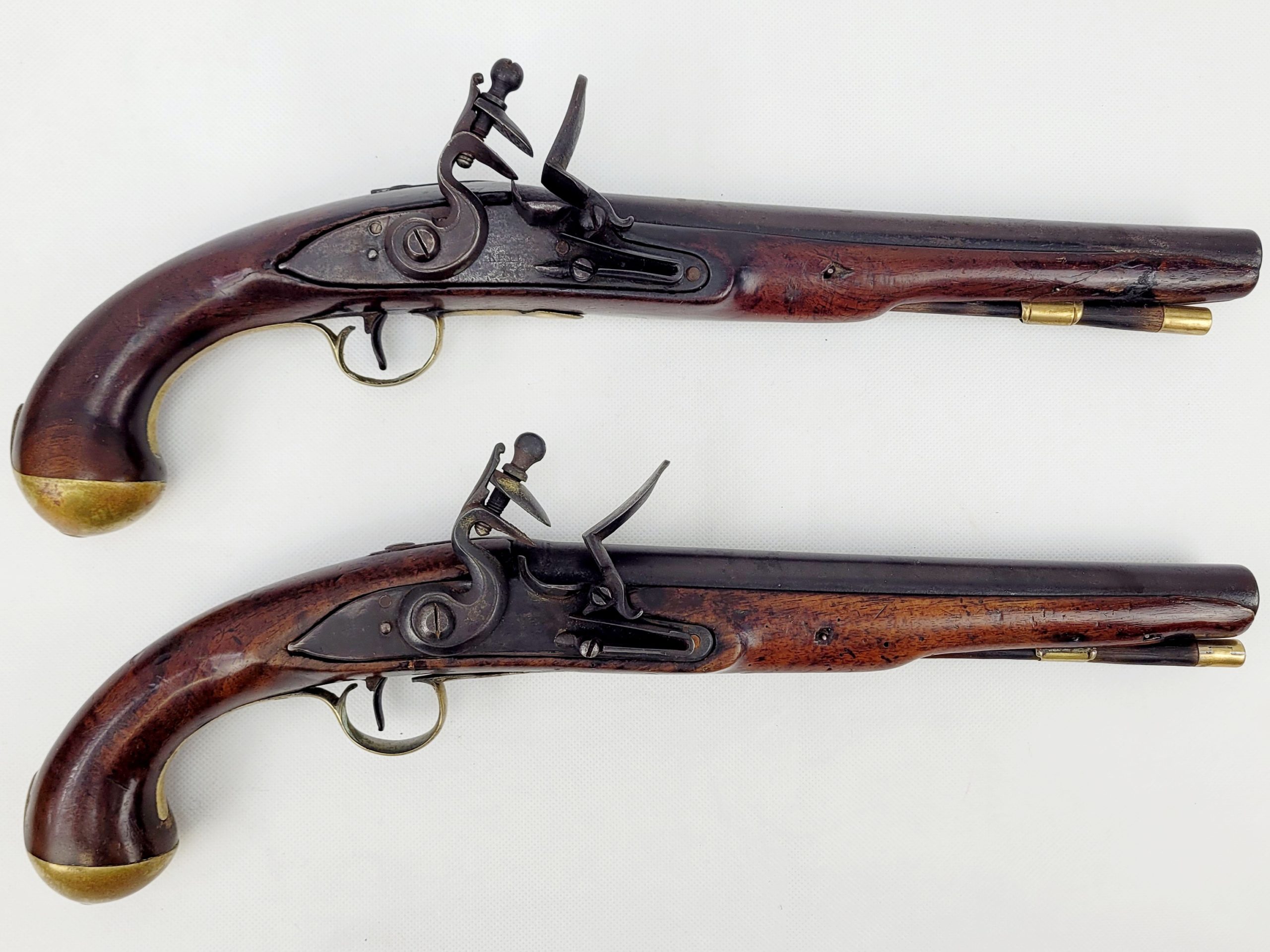 Cased Pair Of 18th Century British Officers Flintlock Pistols By Ketland - Image 9