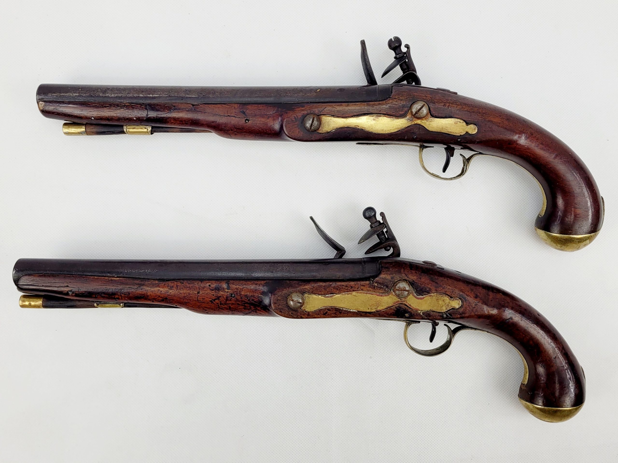 Cased Pair Of 18th Century British Officers Flintlock Pistols By Ketland - Image 8