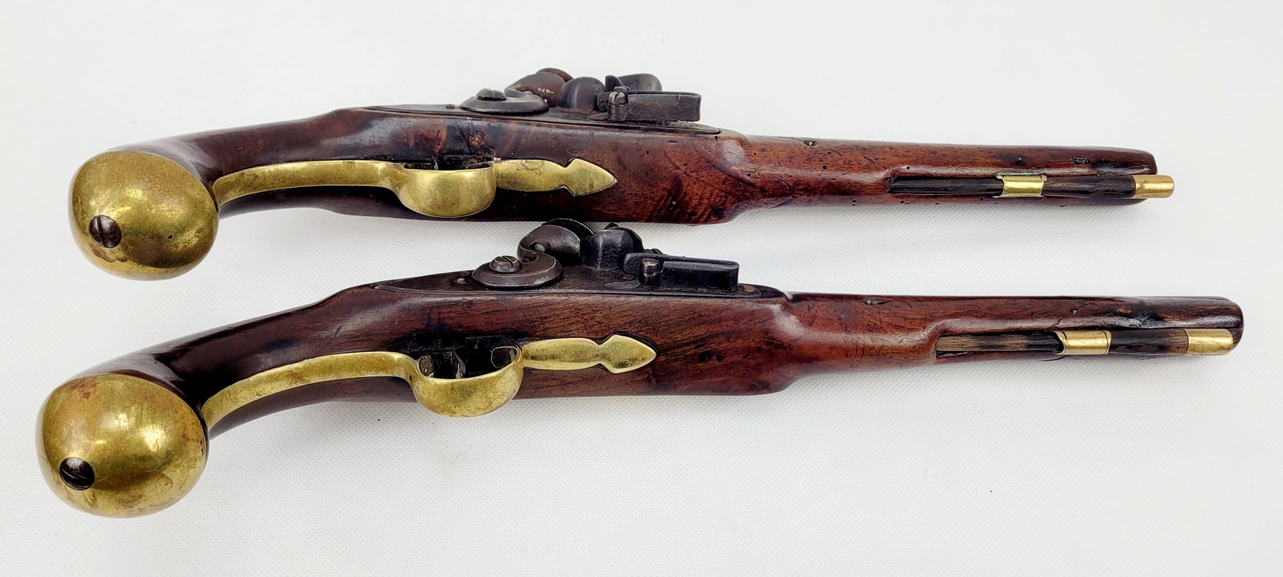Cased Pair Of 18th Century British Officers Flintlock Pistols By Ketland - Image 5