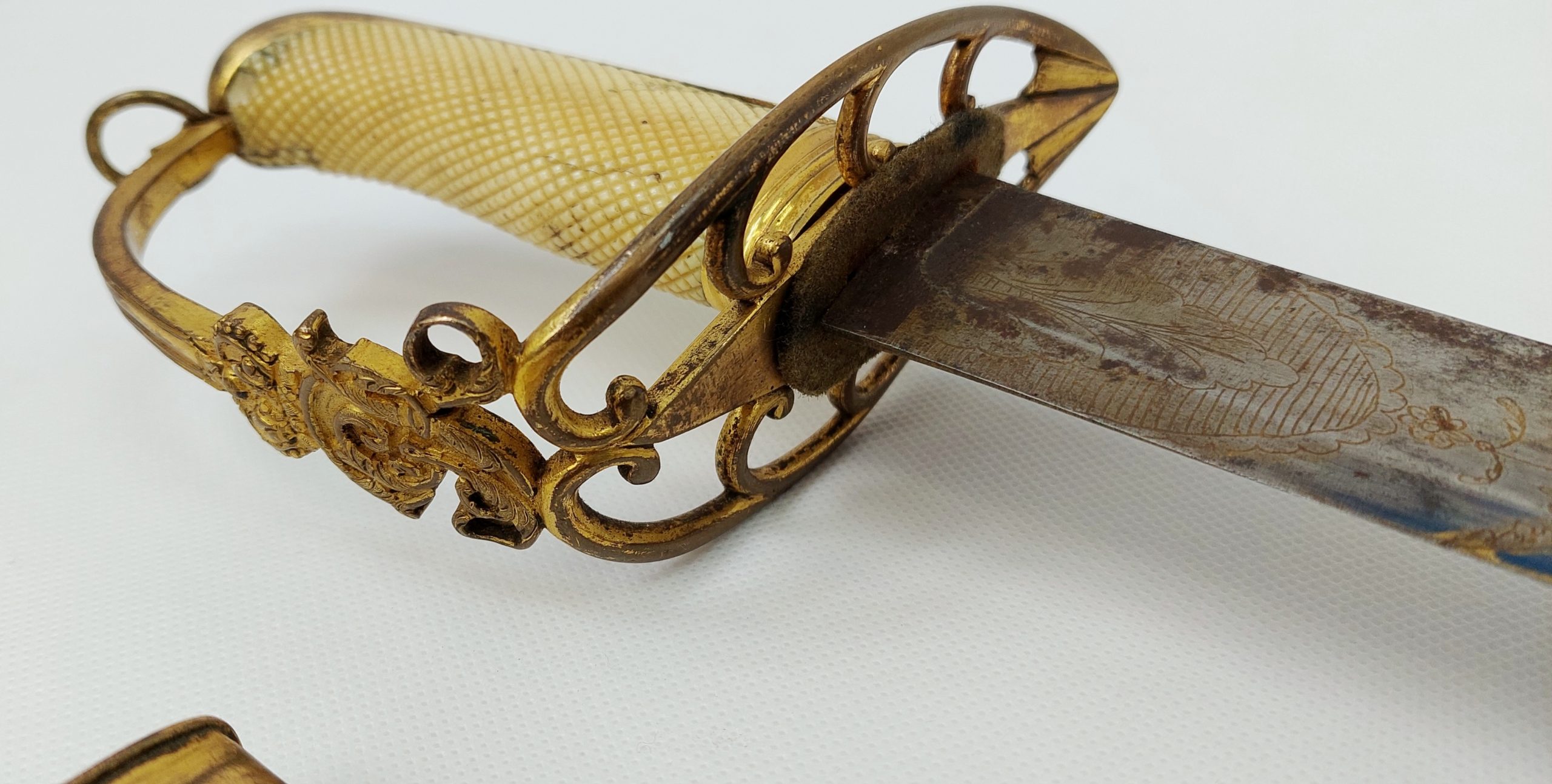 Circa 1803 Non Regulation Royal Marines Fighting Blue And Gilt Sabre By Hawkins Of Portsmouth - Image 22