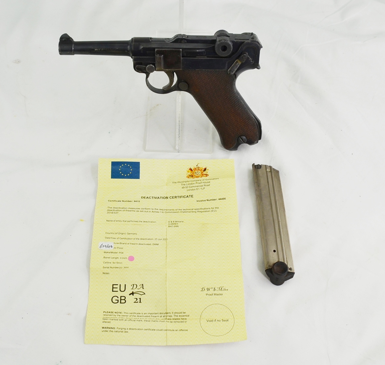 Genuine Deactivated 1920’s DMW Luger Pistol - Image 4