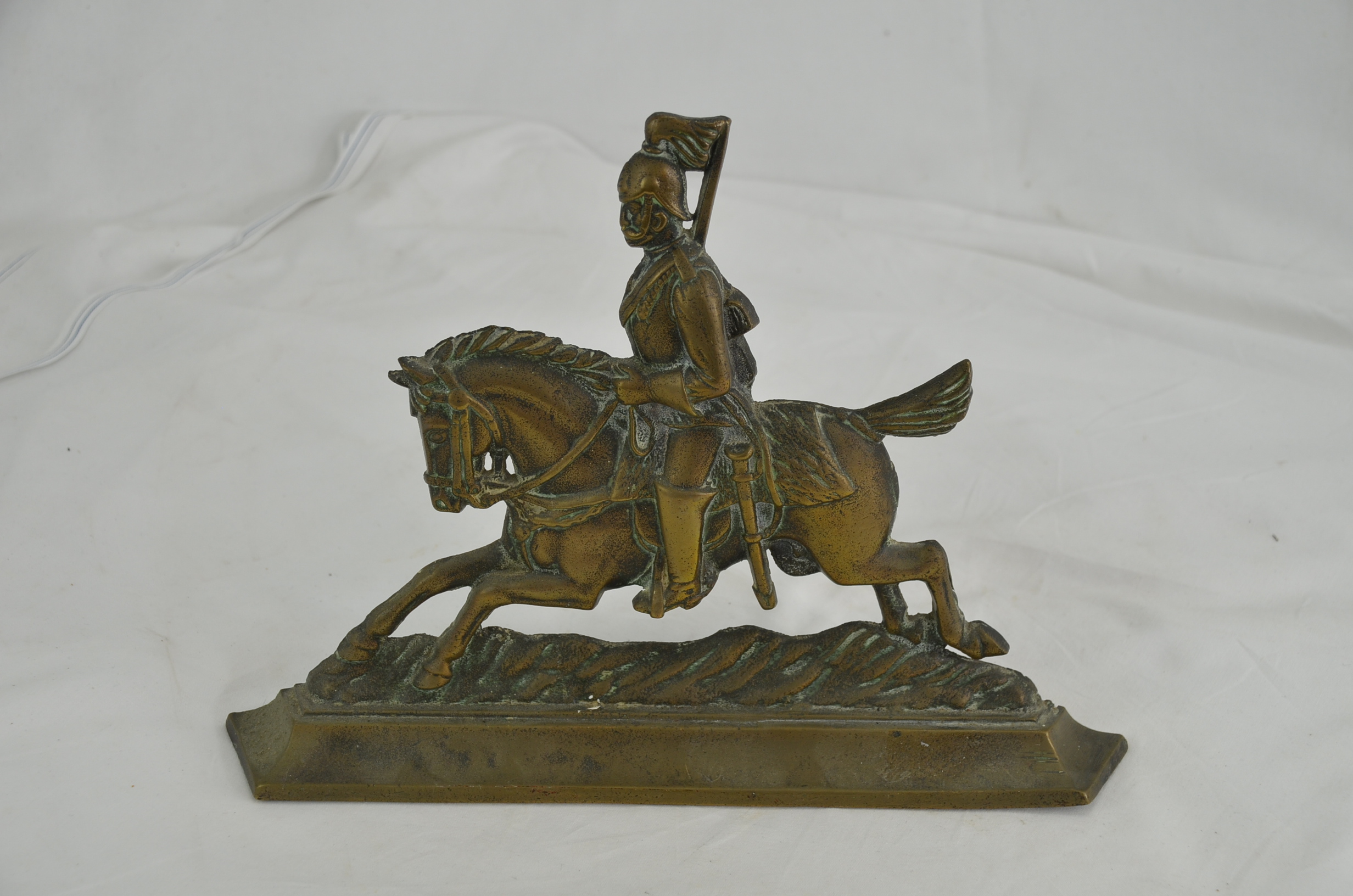 Bronze British Galloping Cavalryman Door Stop