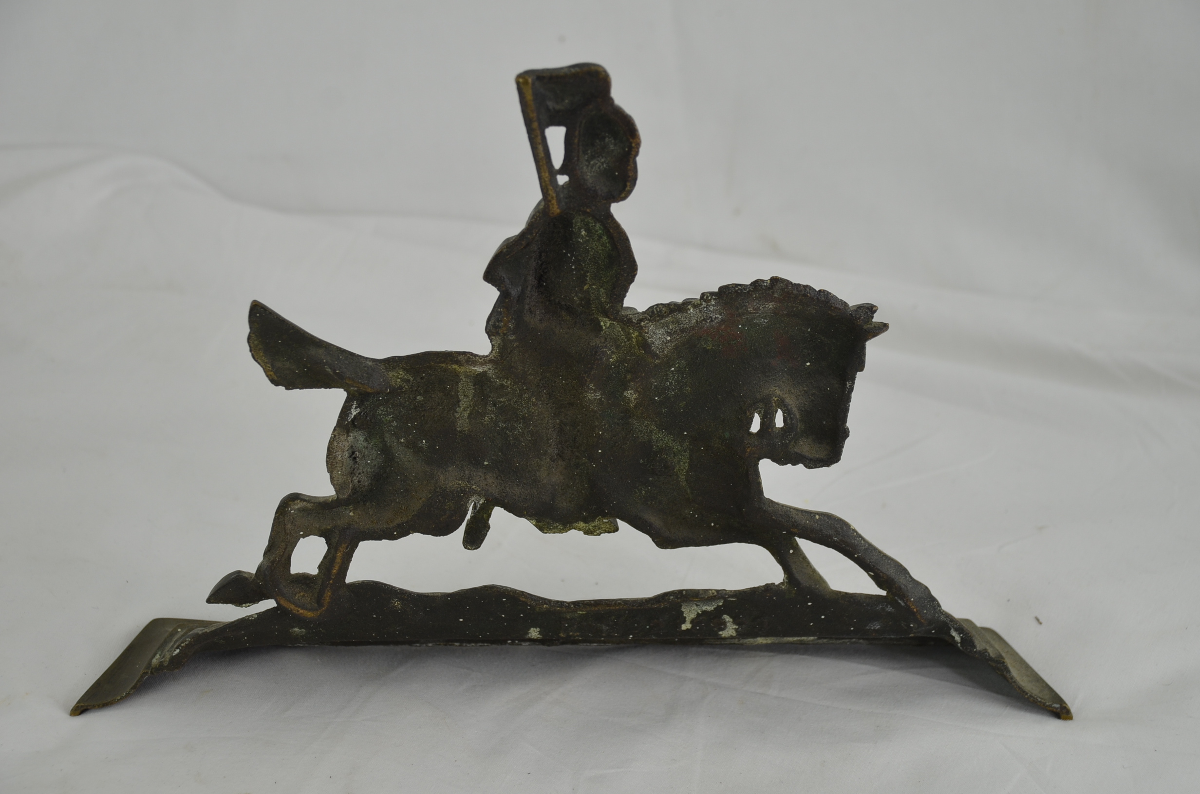 Bronze British Galloping Cavalryman Door Stop - Image 3