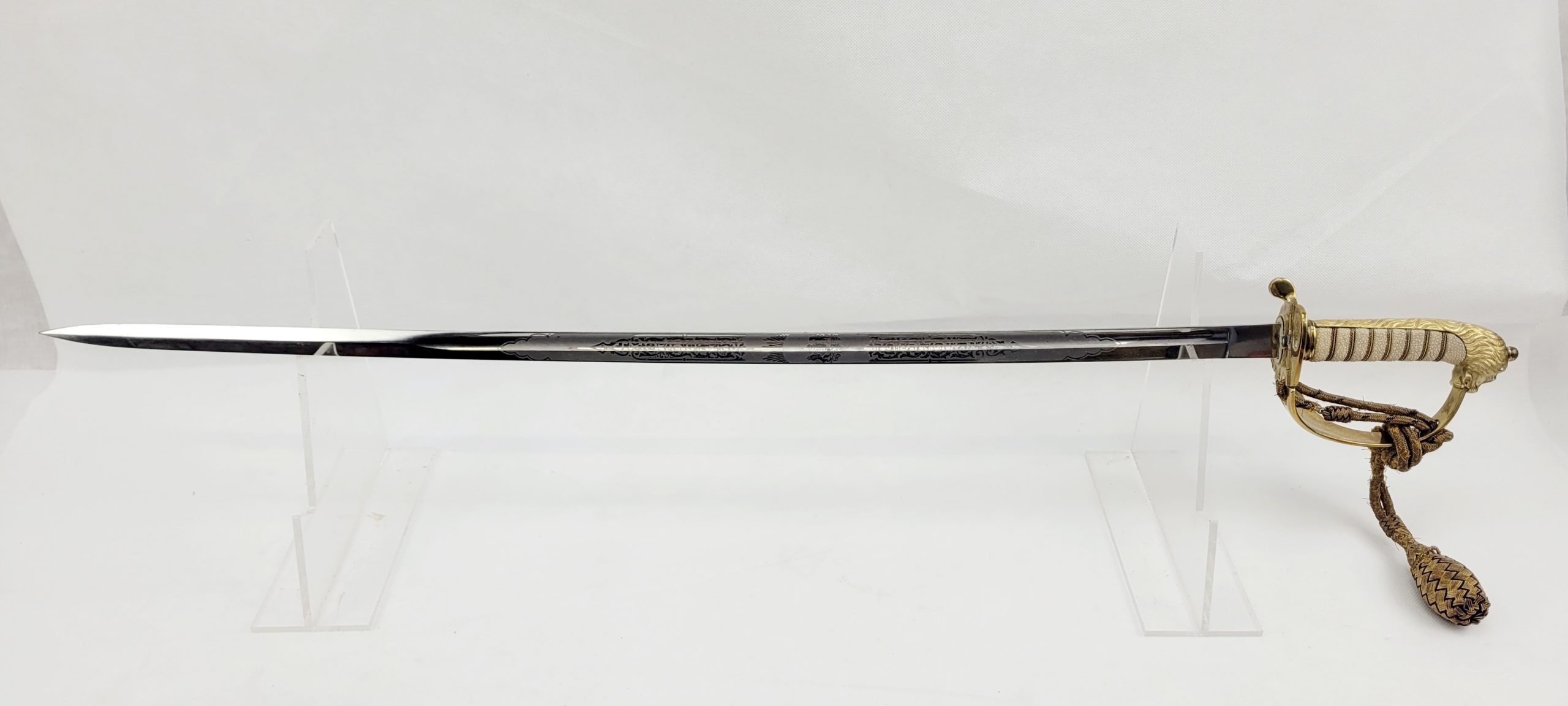 Excellent KGV Royal Navy 1827 Pattern Officers Sword, Sword Knot, Scabbard And Sword Bag - Image 15