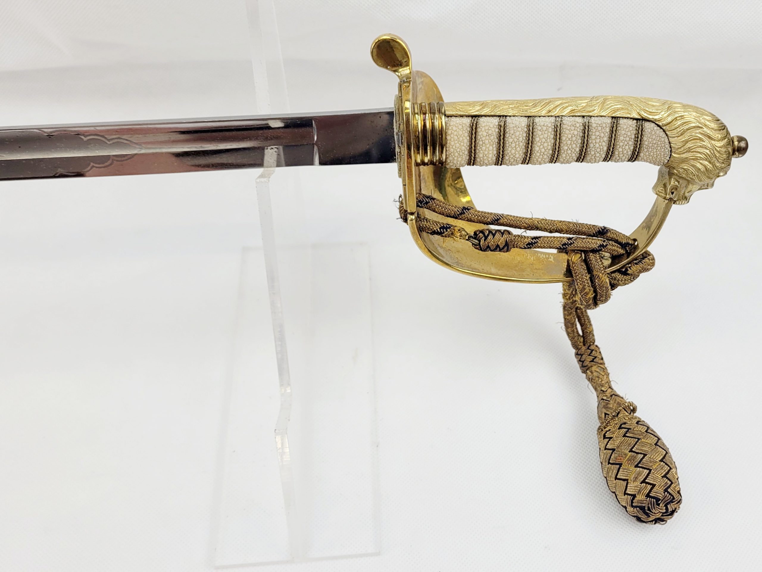 Excellent KGV Royal Navy 1827 Pattern Officers Sword, Sword Knot, Scabbard And Sword Bag - Image 11