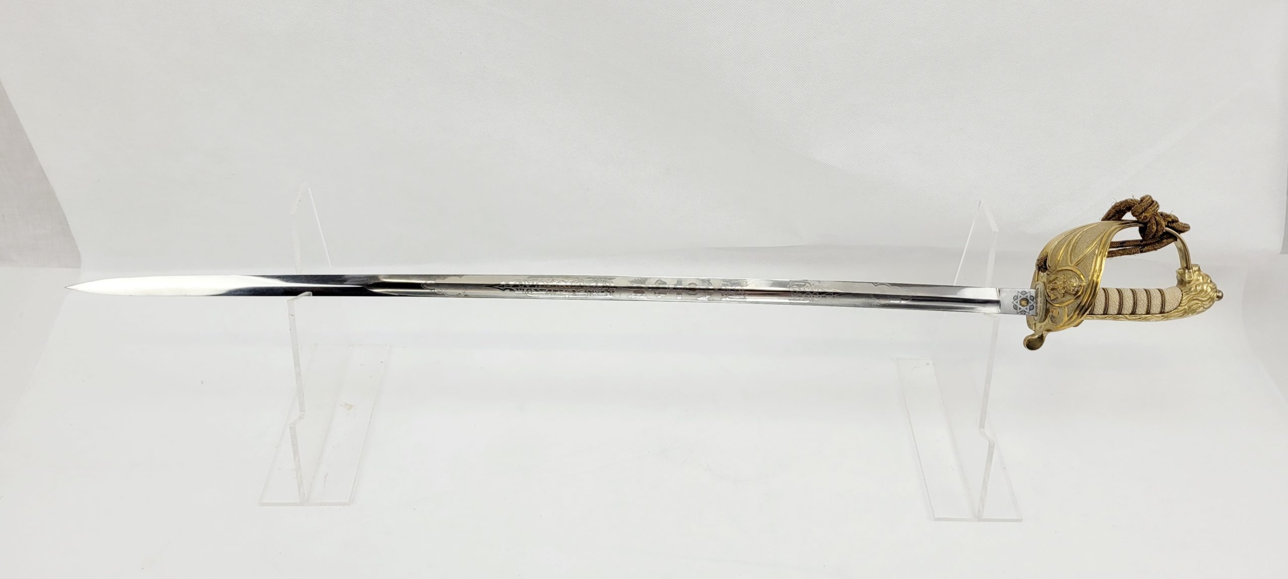 Excellent KGV Royal Navy 1827 Pattern Officers Sword, Sword Knot, Scabbard And Sword Bag - Image 10