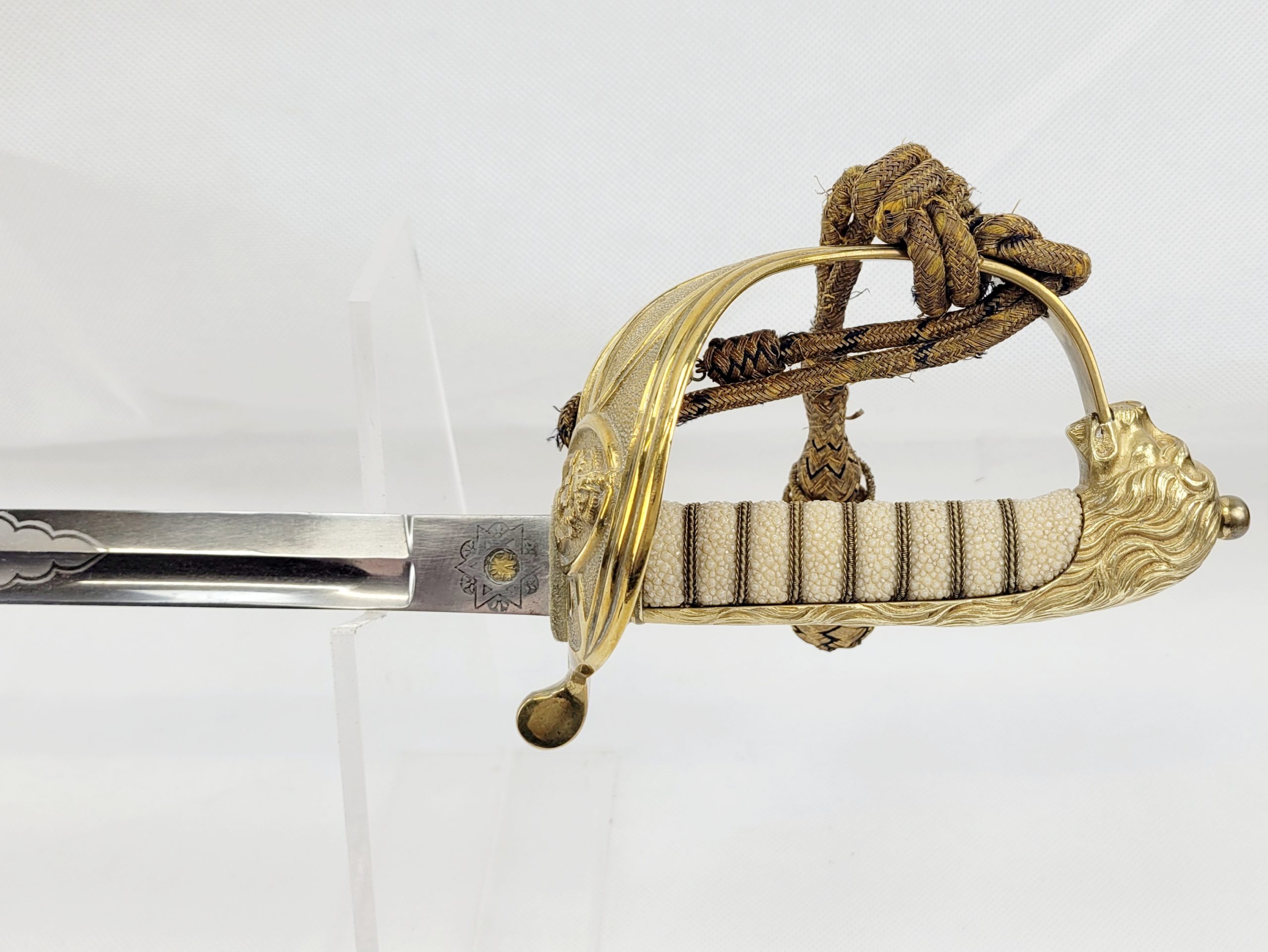 Excellent KGV Royal Navy 1827 Pattern Officers Sword, Sword Knot, Scabbard And Sword Bag - Image 6