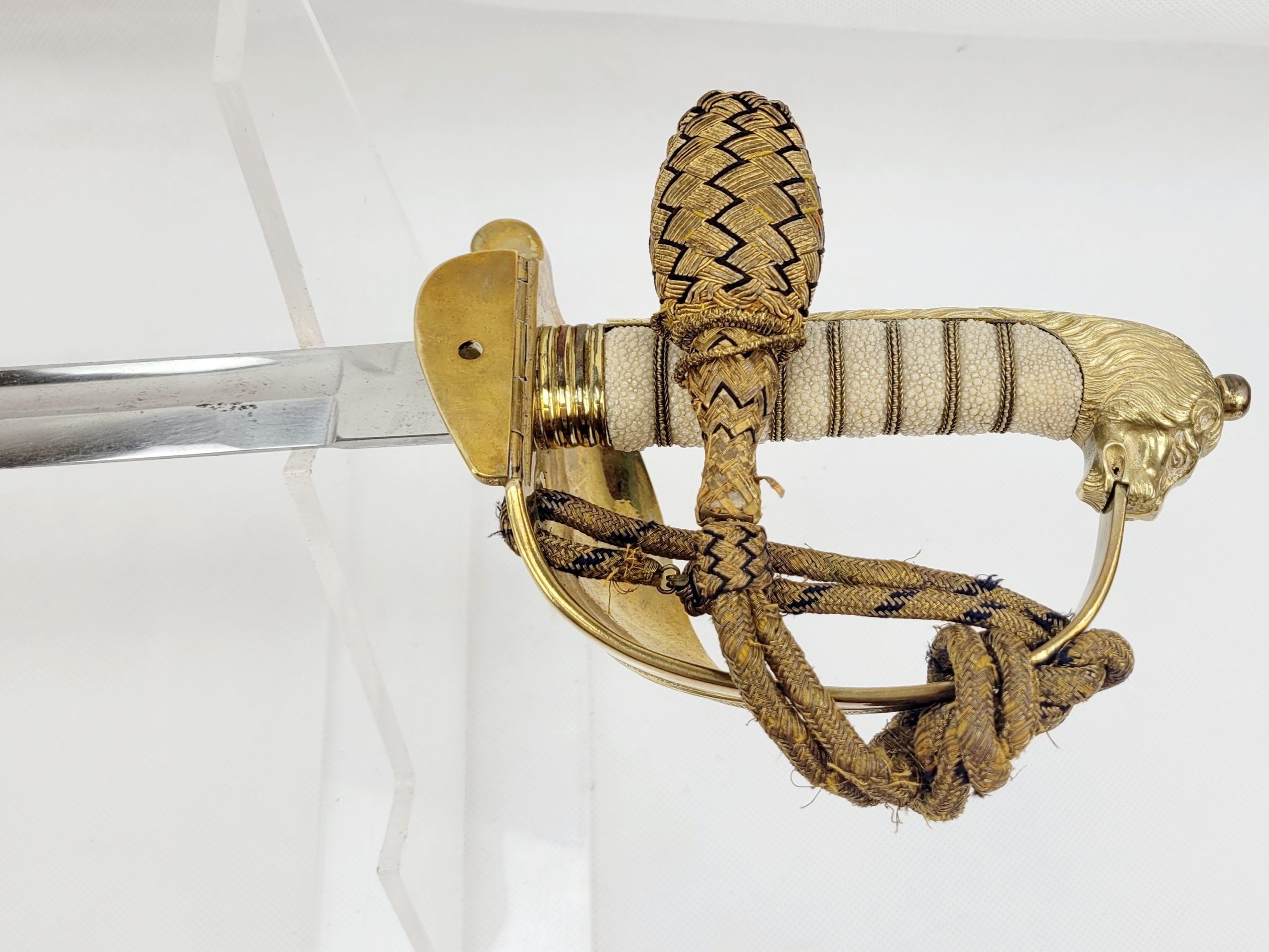 Excellent KGV Royal Navy 1827 Pattern Officers Sword, Sword Knot, Scabbard And Sword Bag - Image 4