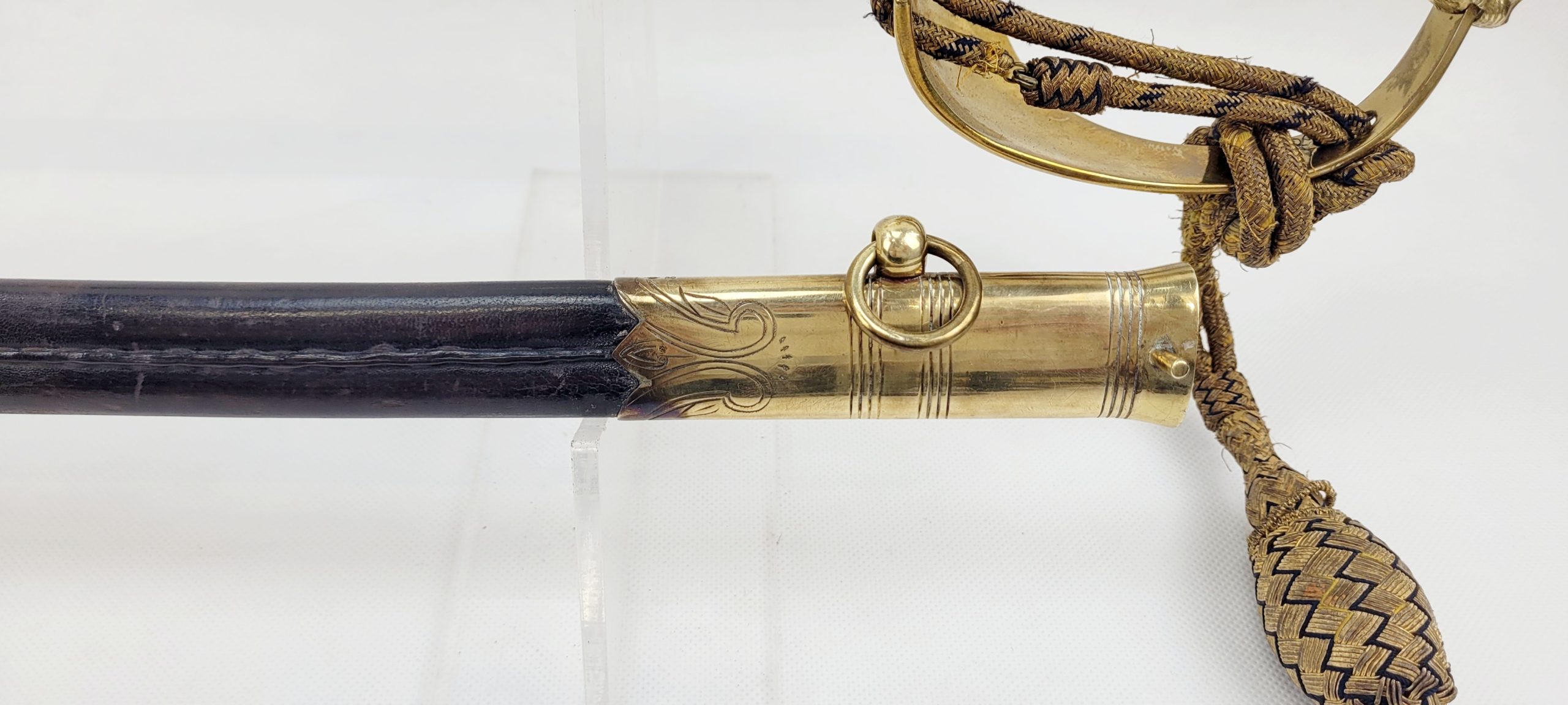 Excellent KGV Royal Navy 1827 Pattern Officers Sword, Sword Knot, Scabbard And Sword Bag - Image 19