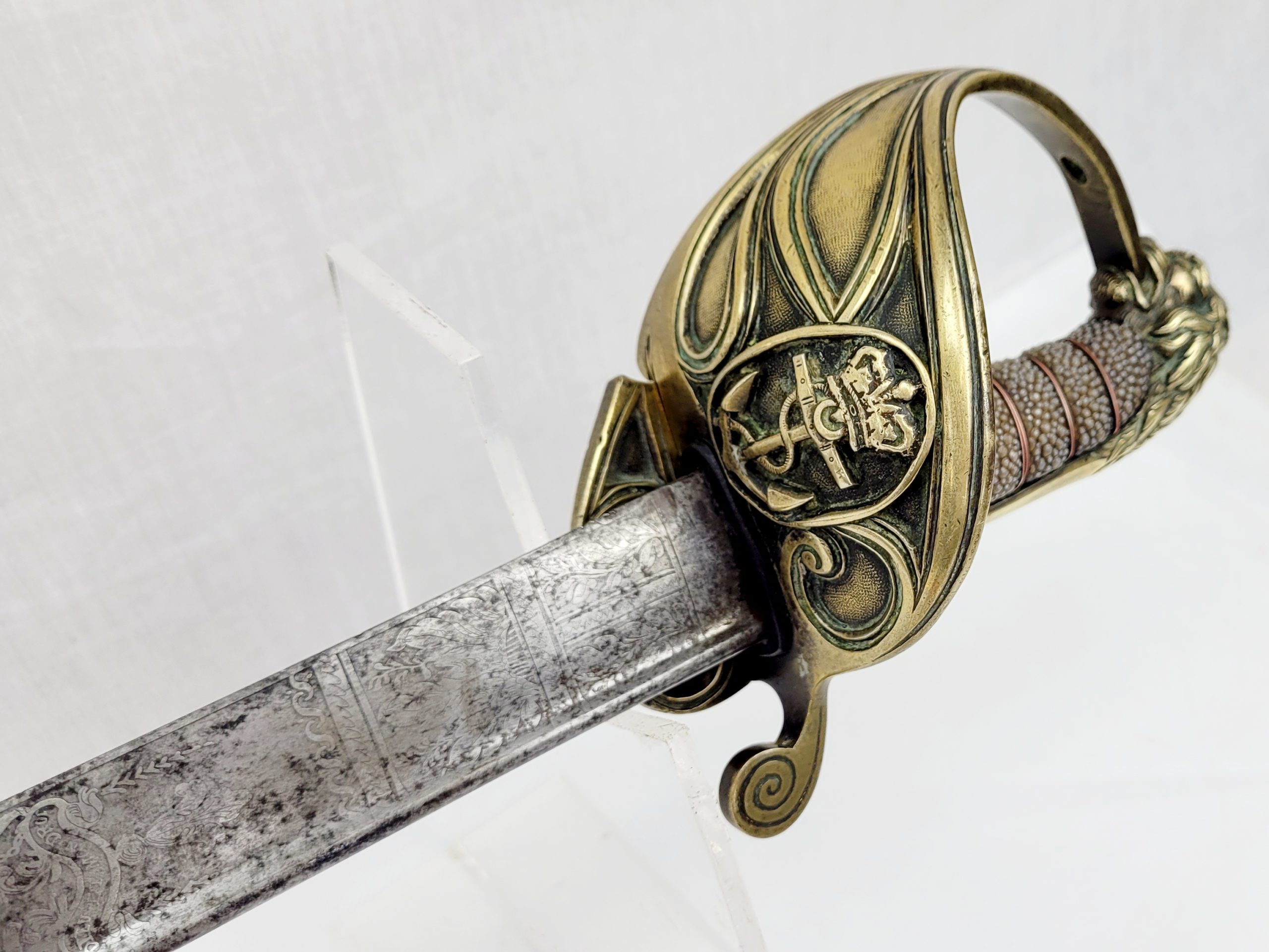 Fiske Of Portsmouth Early 1827 Pattern Royal Navy Officers Pipeback Sword - Image 4