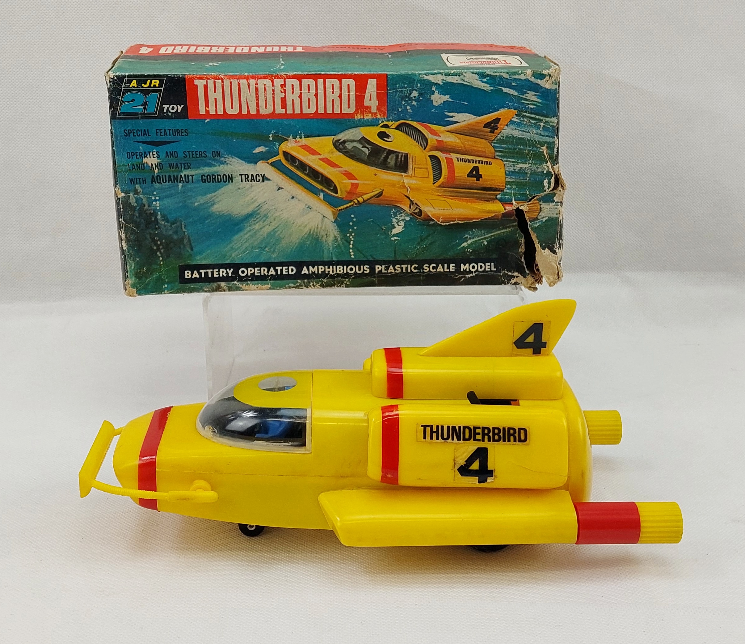 JR 21 Toys Rosenthal Gerry Anderson Battery Operated Thunderbird 4 In Box c1960’s