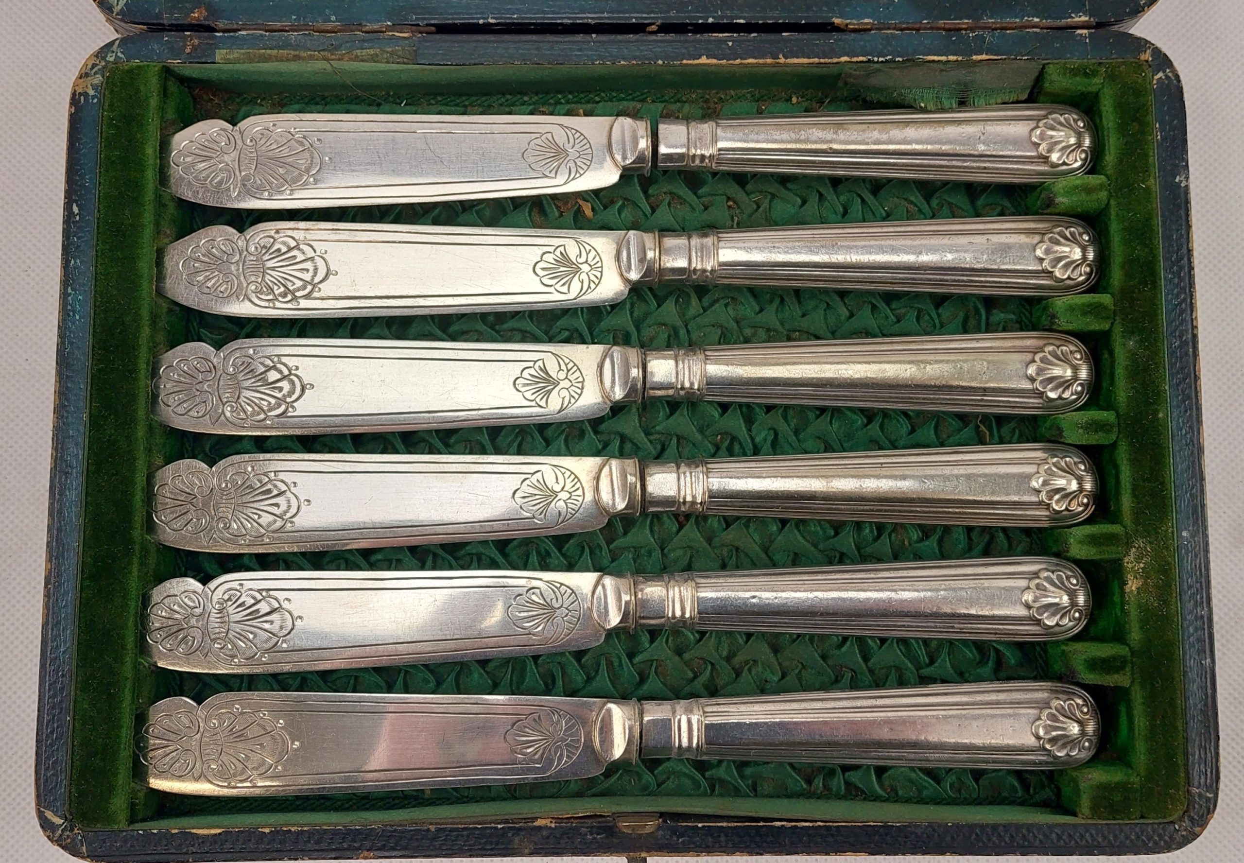 Cased Set of Six Silver Plate Knives & Forks - Image 2