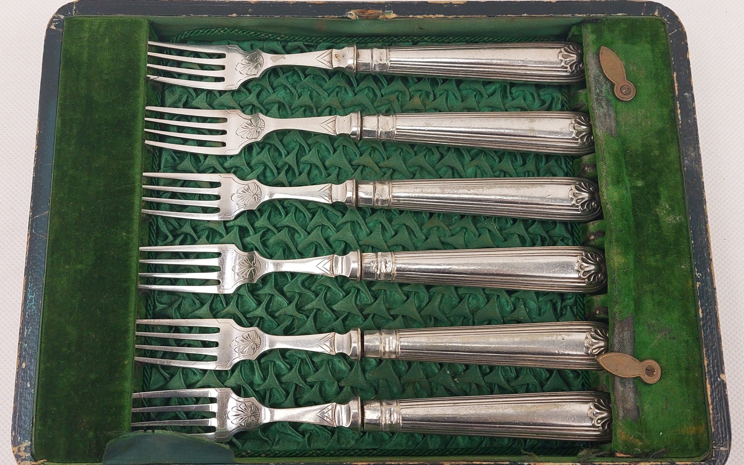 Cased Set of Six Silver Plate Knives & Forks - Image 3
