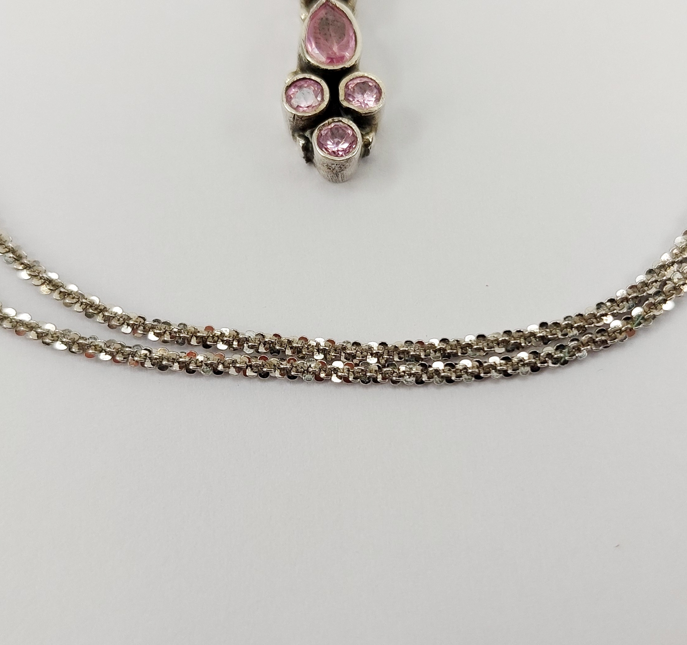 Sterling Silver Articulated Pendant Chain Necklace 24 Inches - Image 4