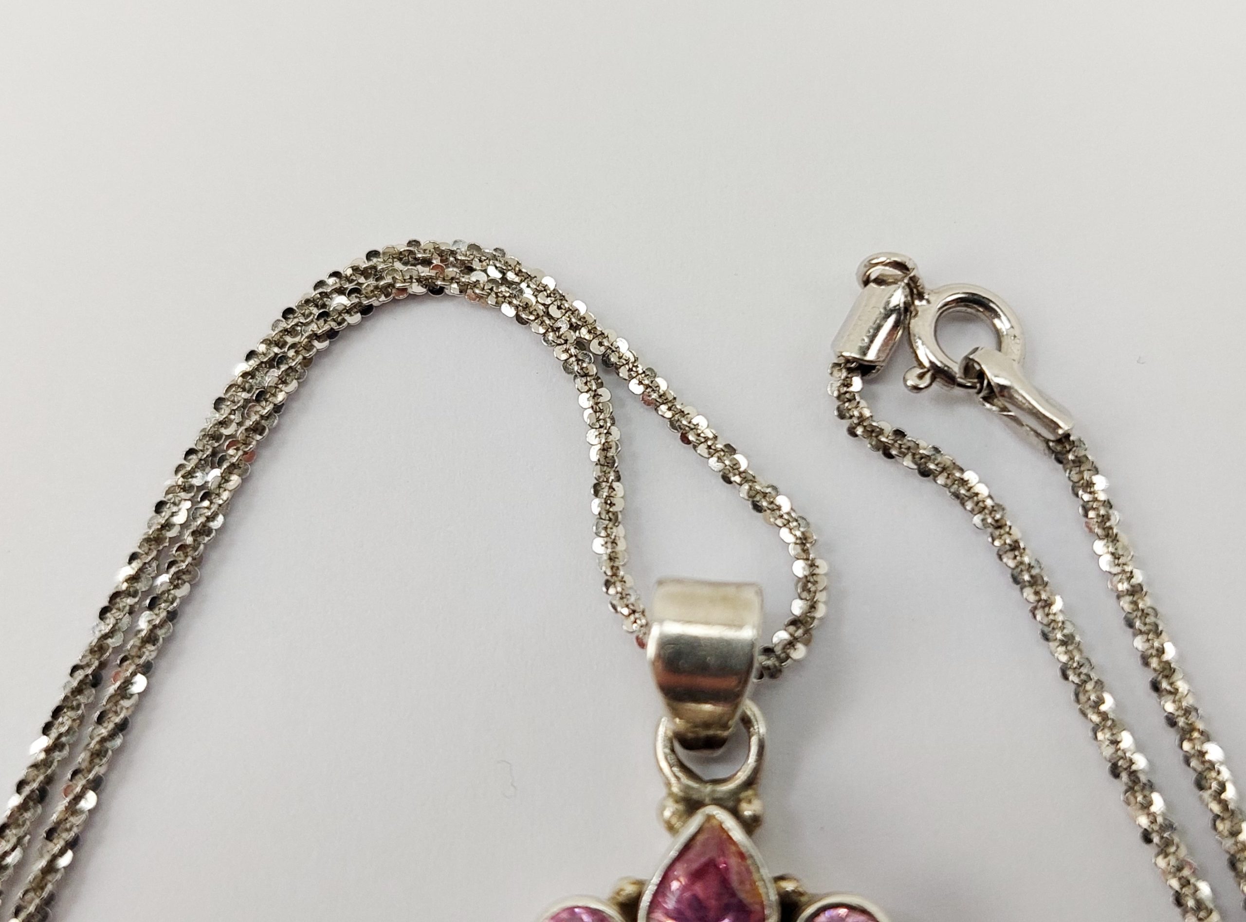 Sterling Silver Articulated Pendant Chain Necklace 24 Inches - Image 5