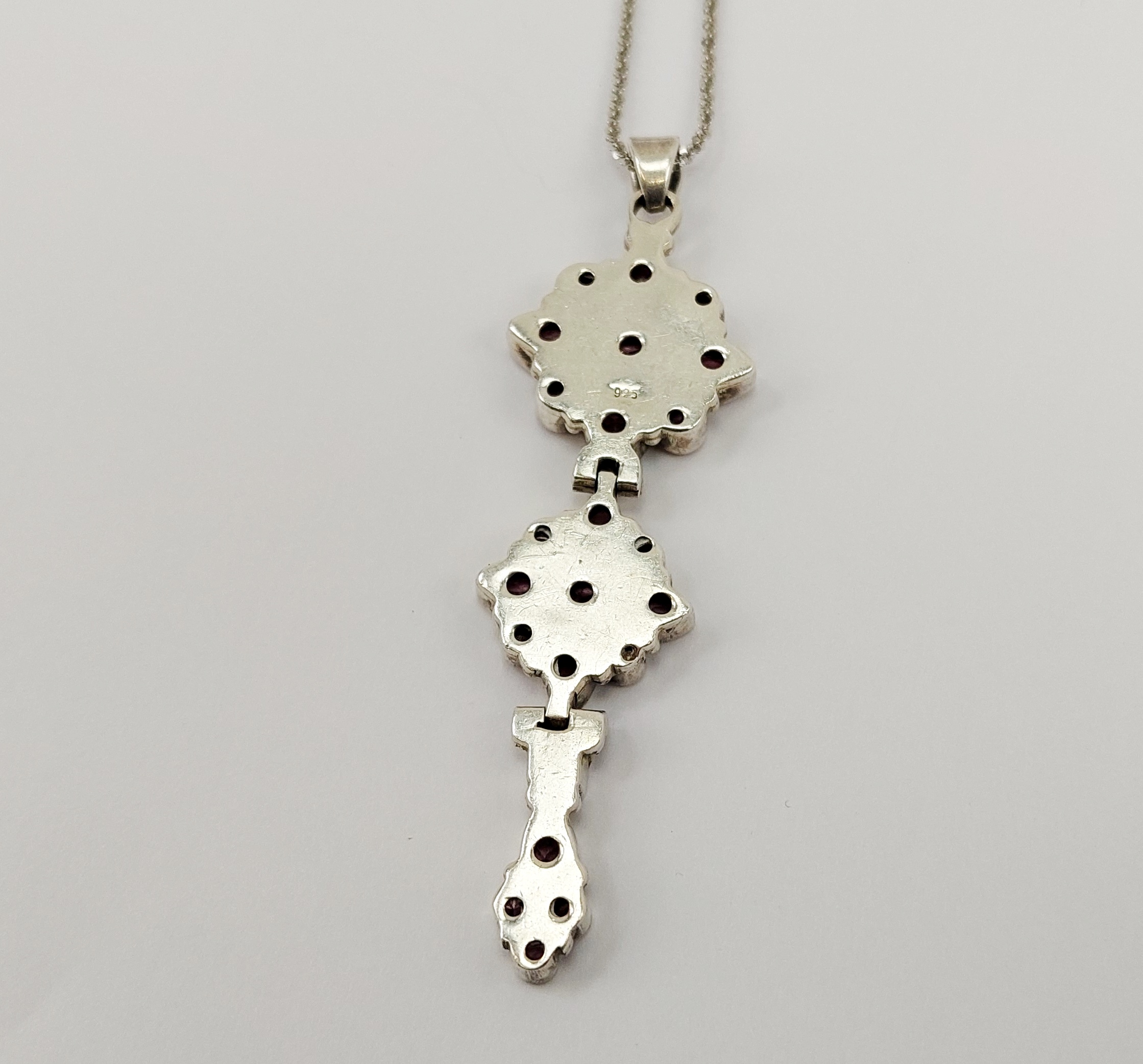 Sterling Silver Articulated Pendant Chain Necklace 24 Inches - Image 6