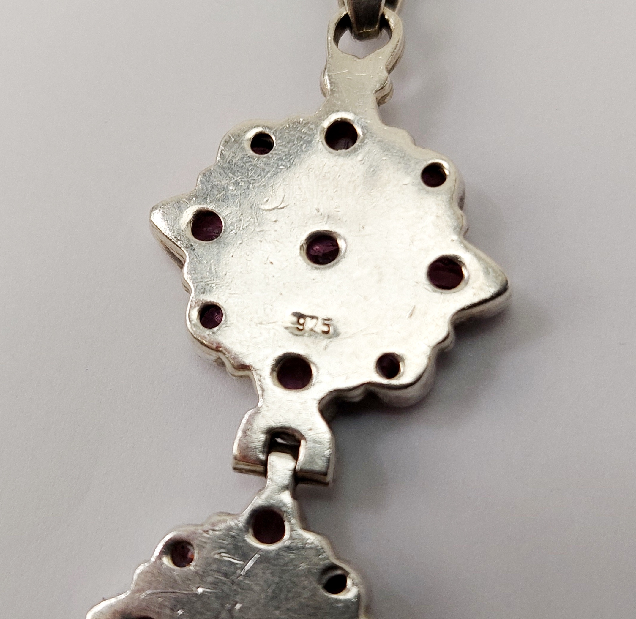 Sterling Silver Articulated Pendant Chain Necklace 24 Inches - Image 7