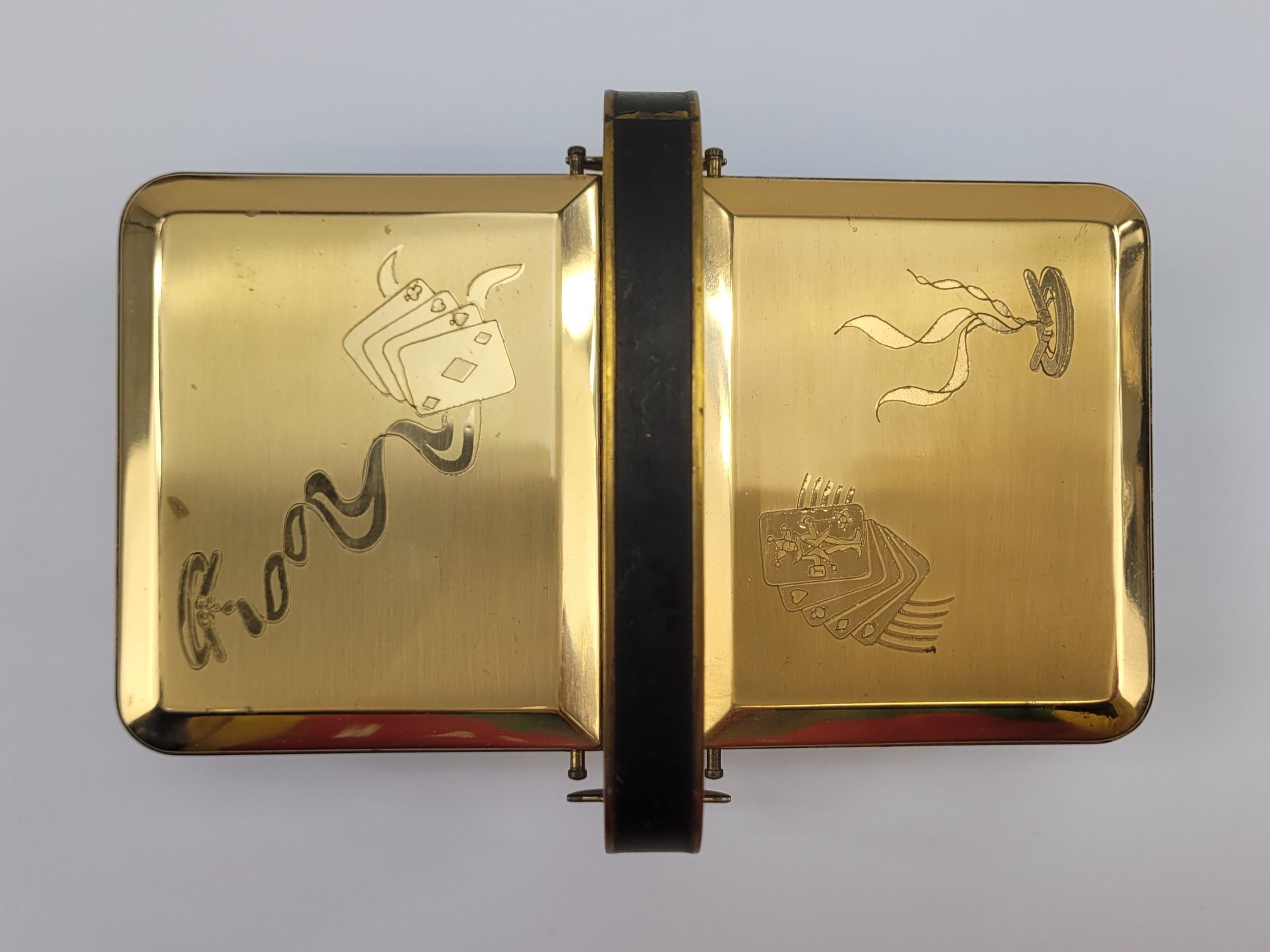 1950s Gilt Brass Double Playing Card Case - Image 8