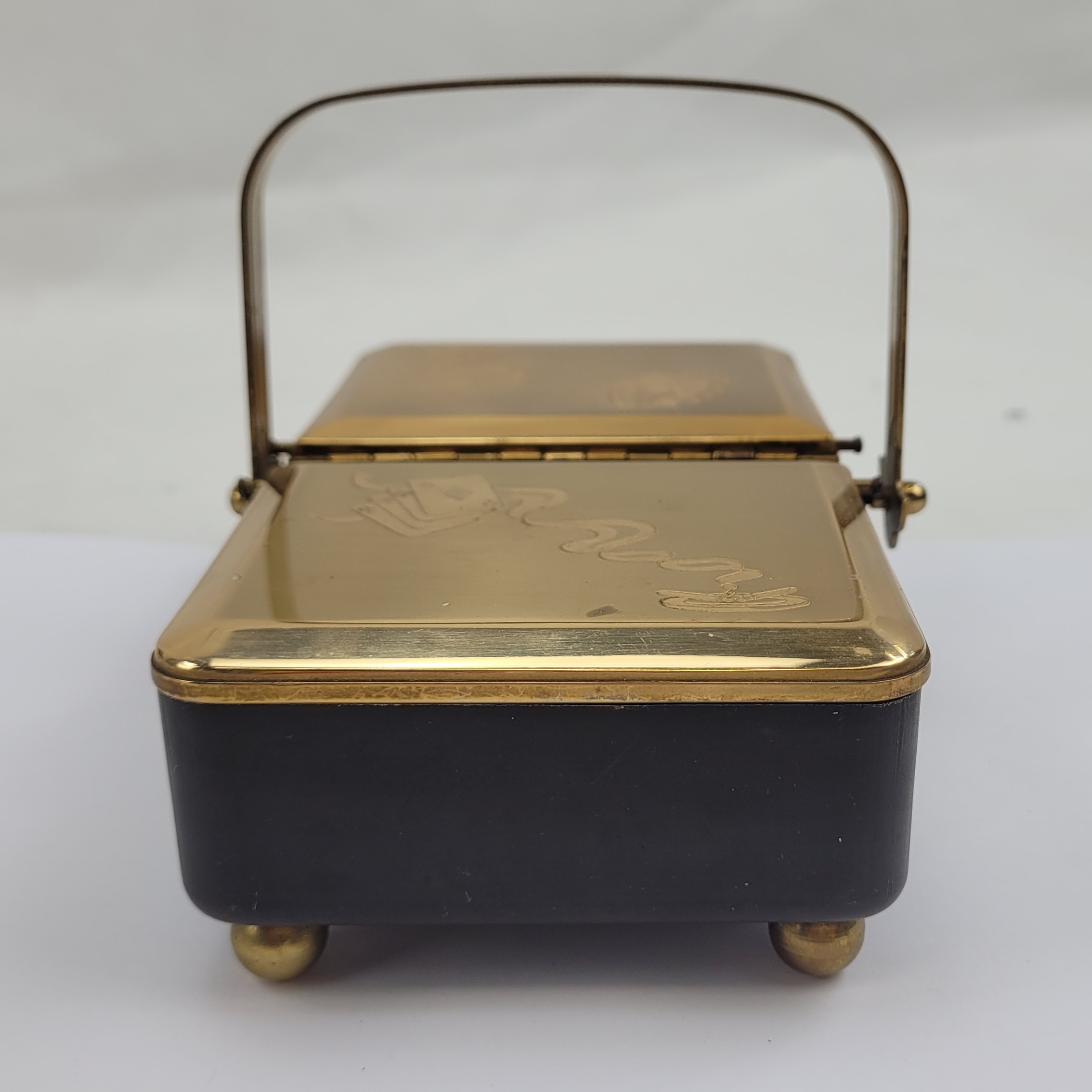 1950s Gilt Brass Double Playing Card Case - Image 4