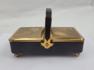1950s Gilt Brass Double Playing Card Case