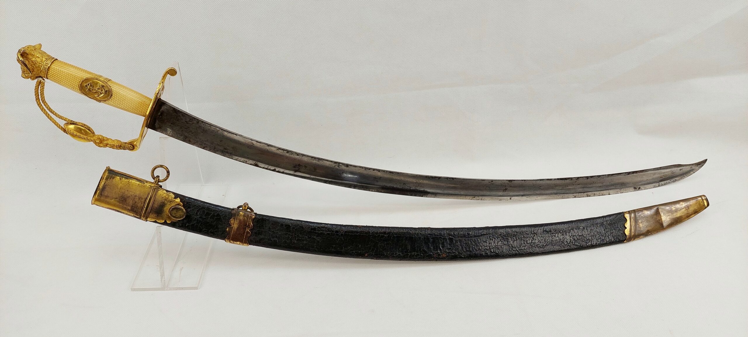 An Unique Naval Presentation Sabre Circa 1790-1800 and Scabbard