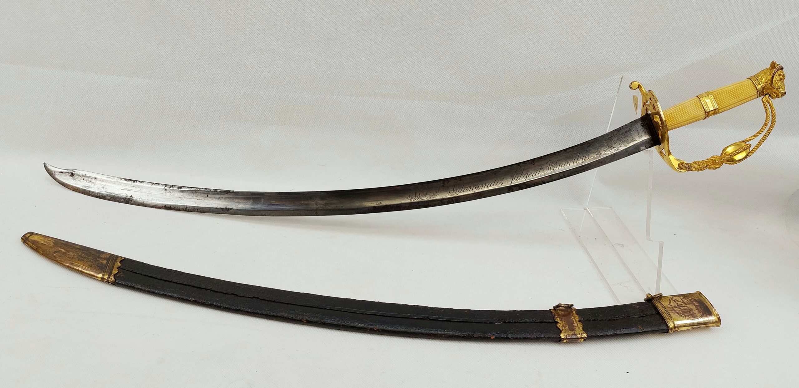 An Unique Naval Presentation Sabre Circa 1790-1800 and Scabbard - Image 2