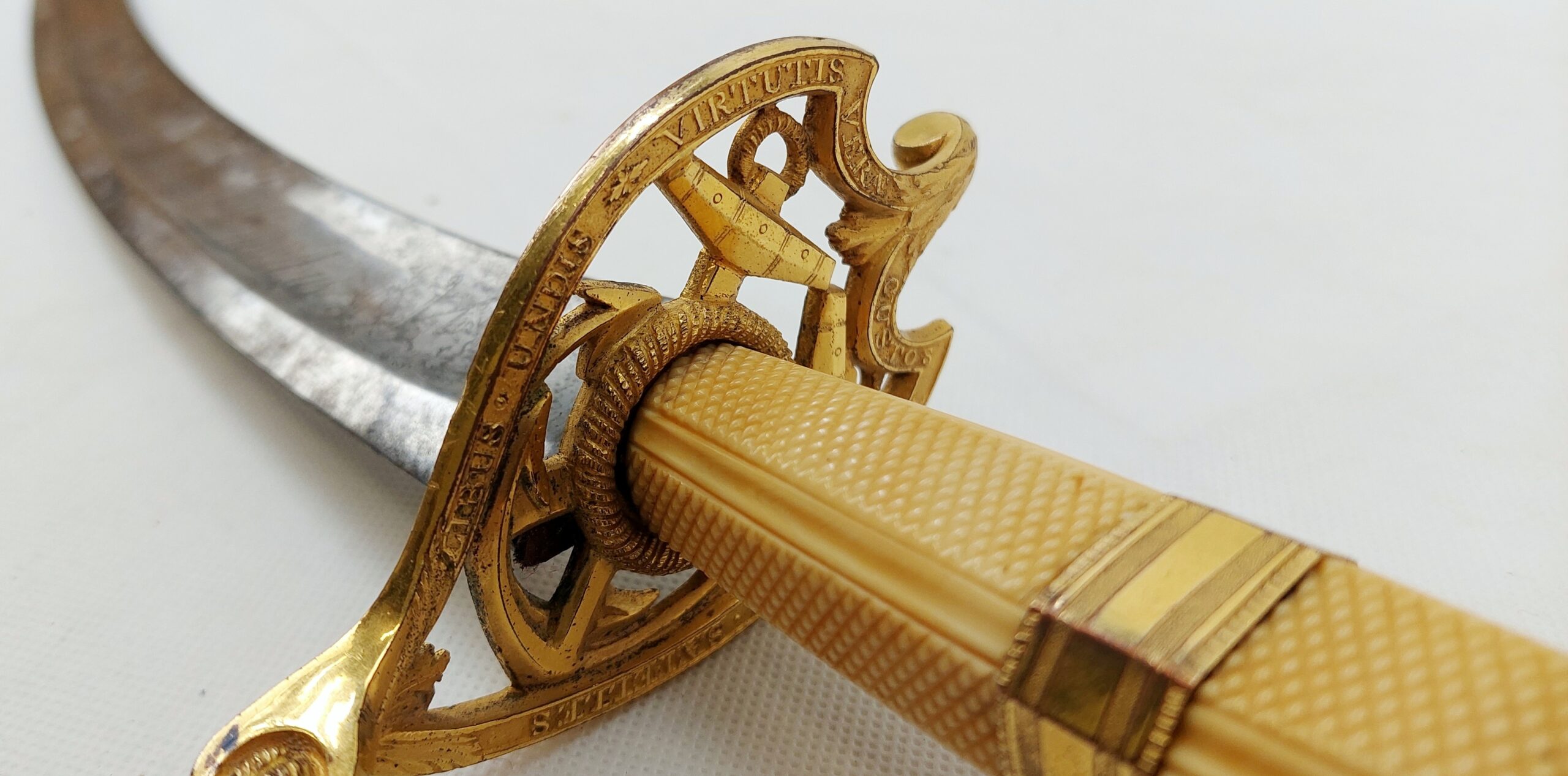 An Unique Naval Presentation Sabre Circa 1790-1800 and Scabbard - Image 22