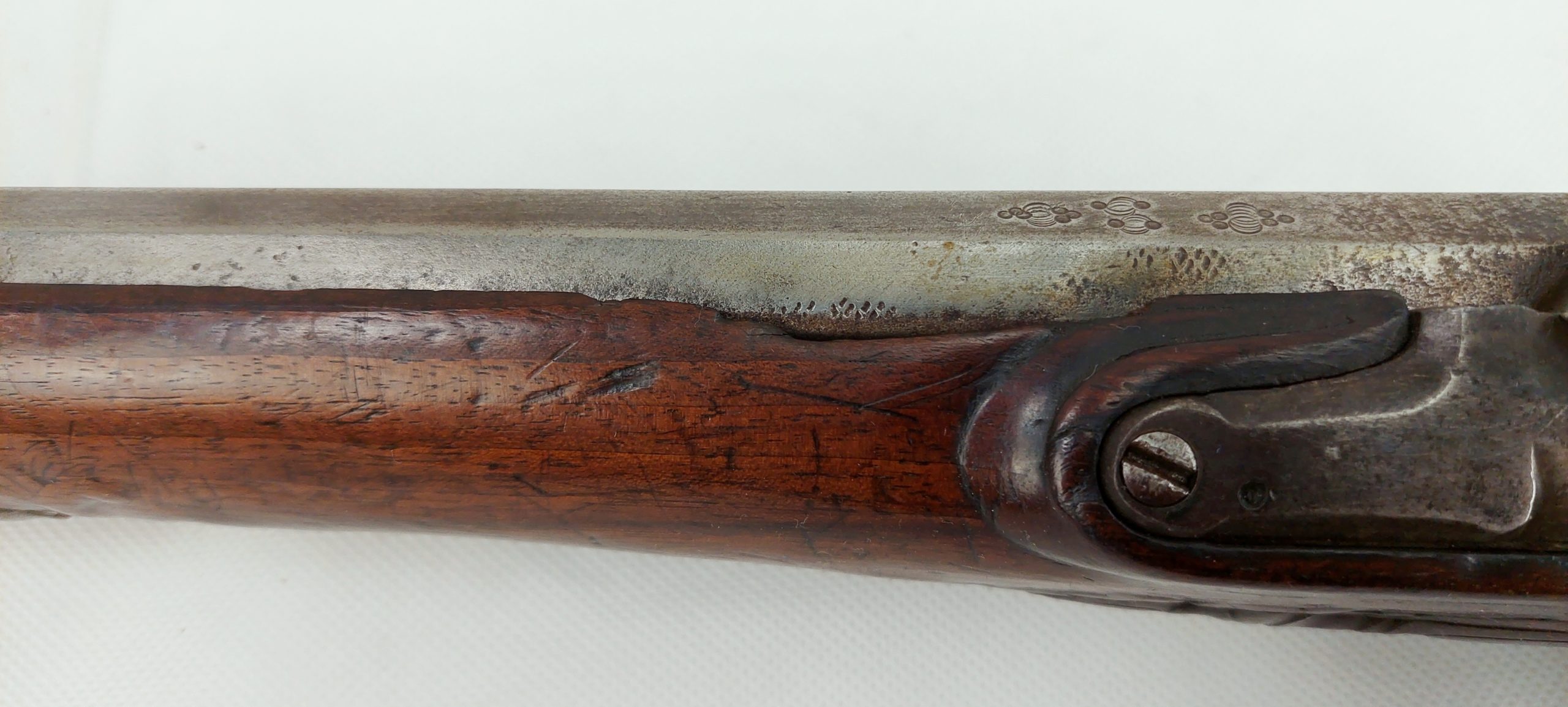 Fine Circa 1750 French Long Gun Muzzle Loader Double Barrel Shotgun Converted To Percussion - Image 5