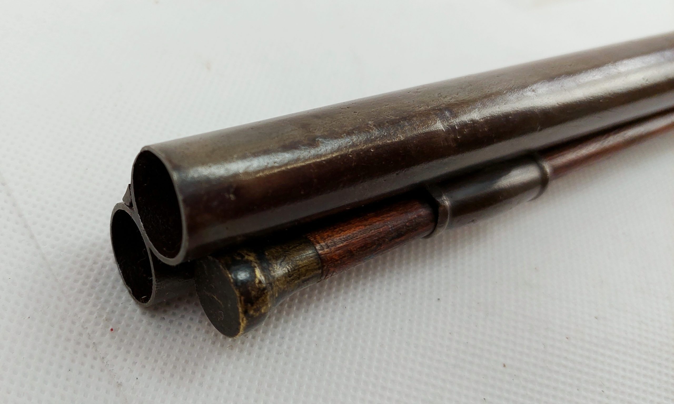 Fine Circa 1750 French Long Gun Muzzle Loader Double Barrel Shotgun Converted To Percussion - Image 2