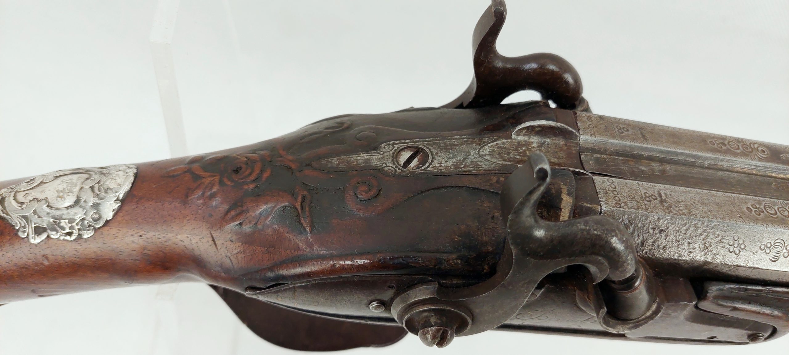 Fine Circa 1750 French Long Gun Muzzle Loader Double Barrel Shotgun Converted To Percussion - Image 23