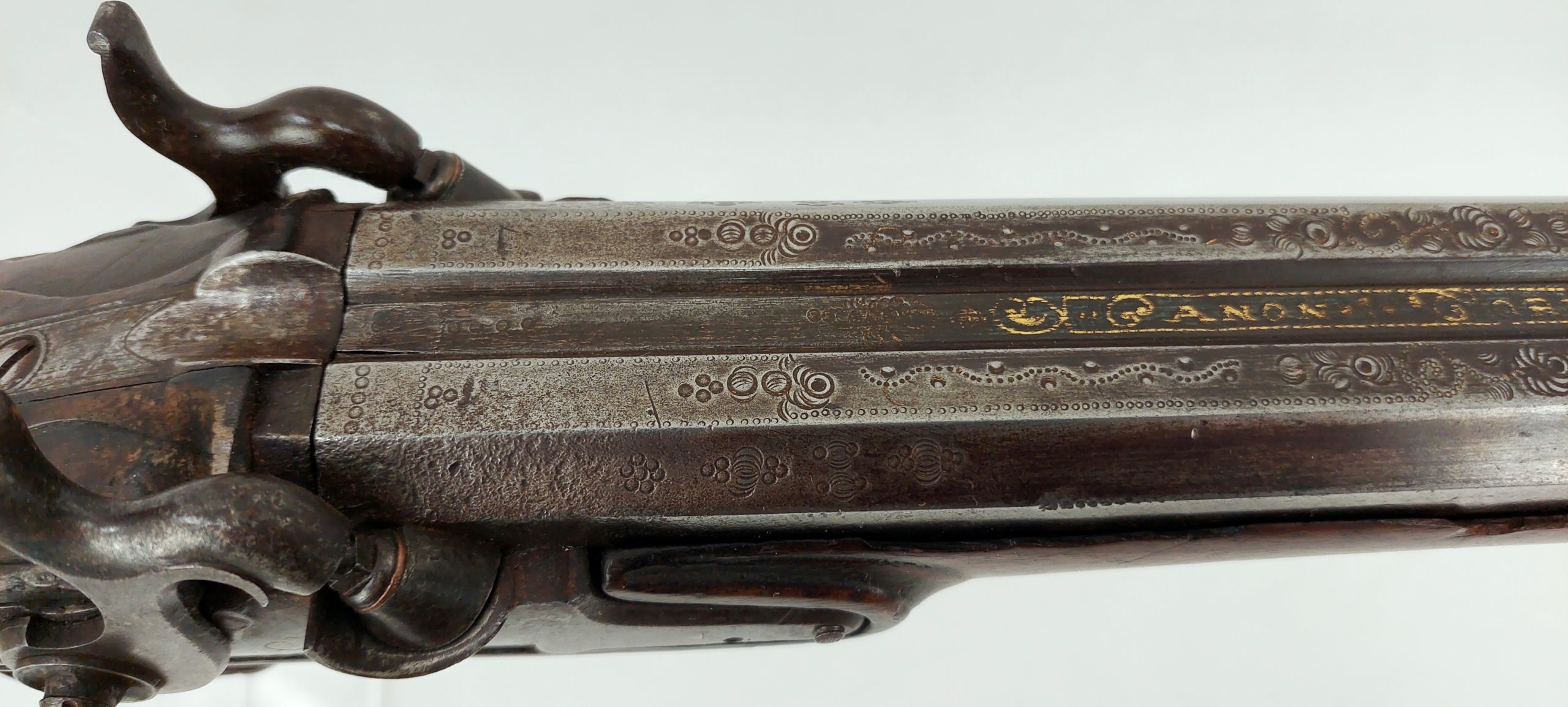 Fine Circa 1750 French Long Gun Muzzle Loader Double Barrel Shotgun Converted To Percussion - Image 21