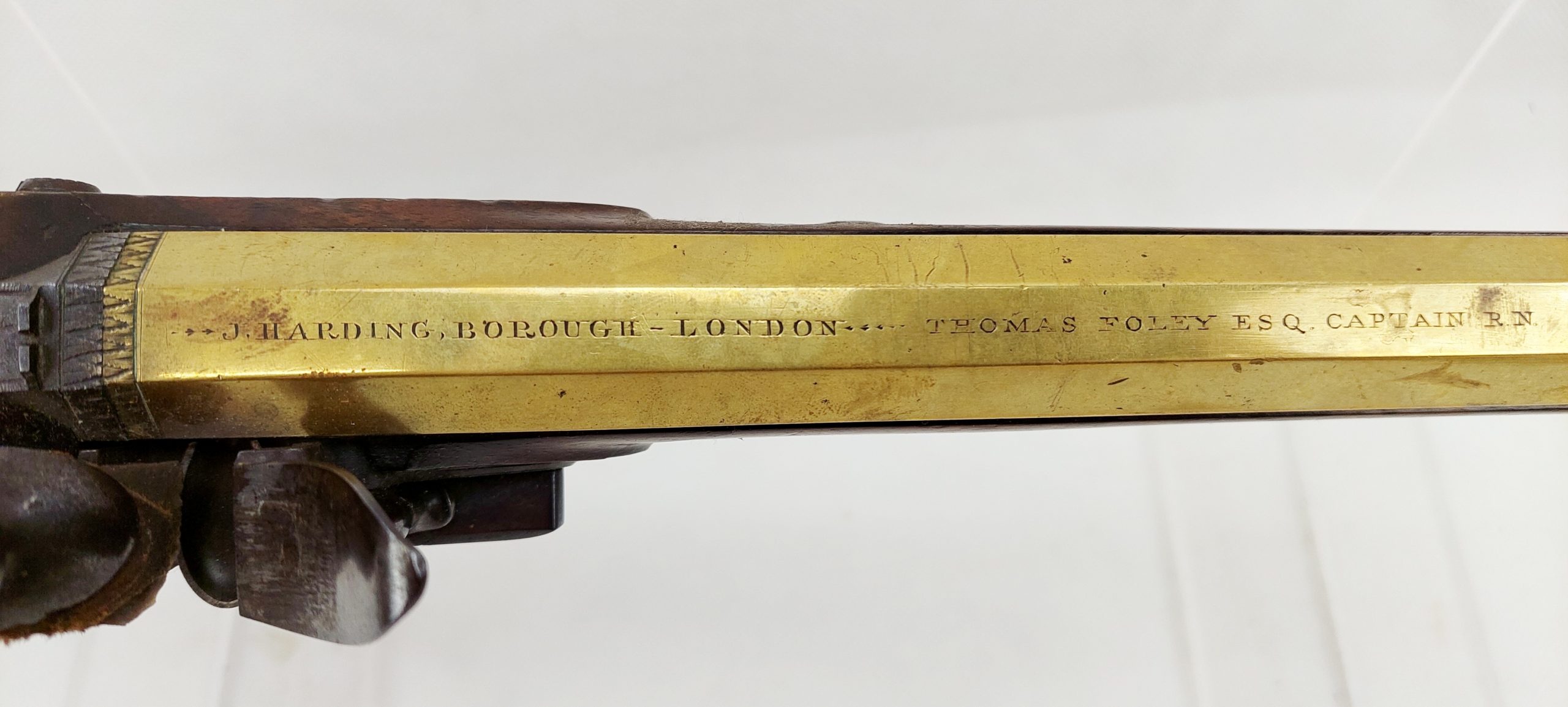 Circa 1778 Brass Barrelled Flintlock Pistol Owned By Admiral Foley Hero Of The Battle Of The Nile By J Harding Of London - Image 11