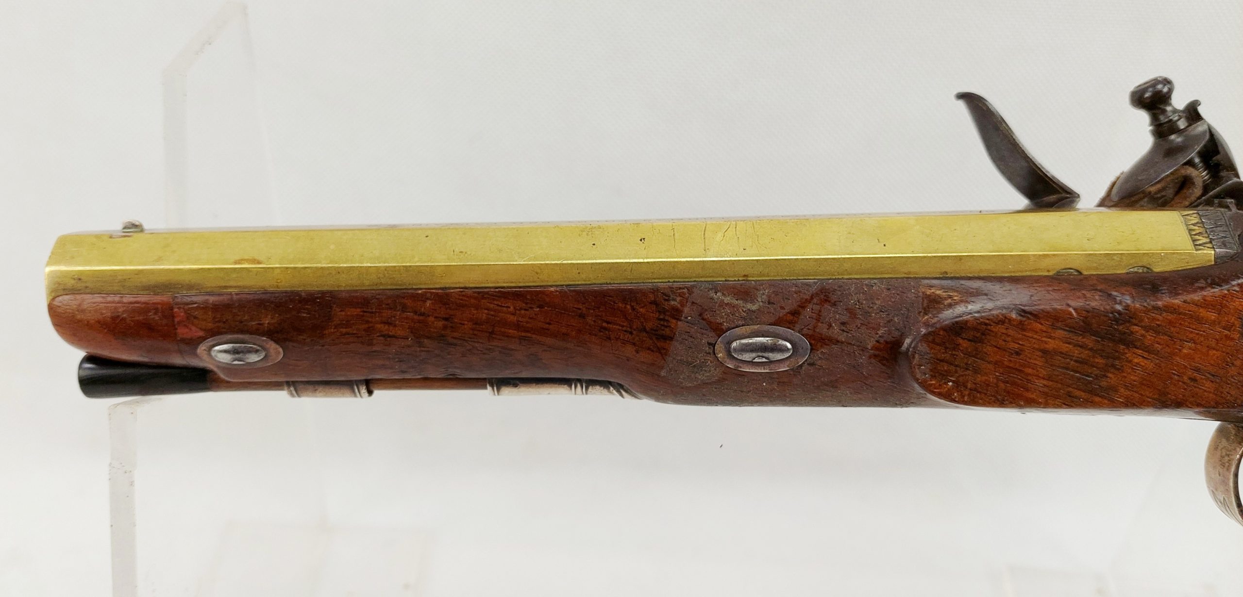 Circa 1778 Brass Barrelled Flintlock Pistol Owned By Admiral Foley Hero Of The Battle Of The Nile By J Harding Of London - Image 15