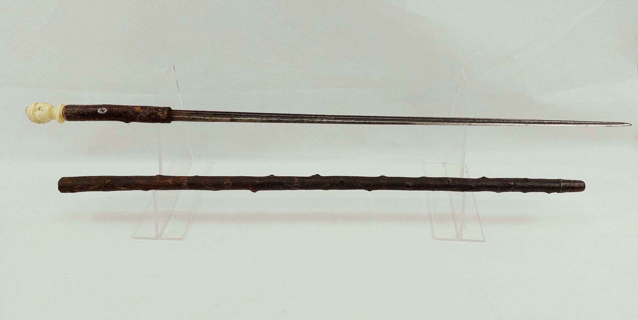 Circa 1810 French Heavy Cuirassier Sword Stick with Napoleon's Head Pommel