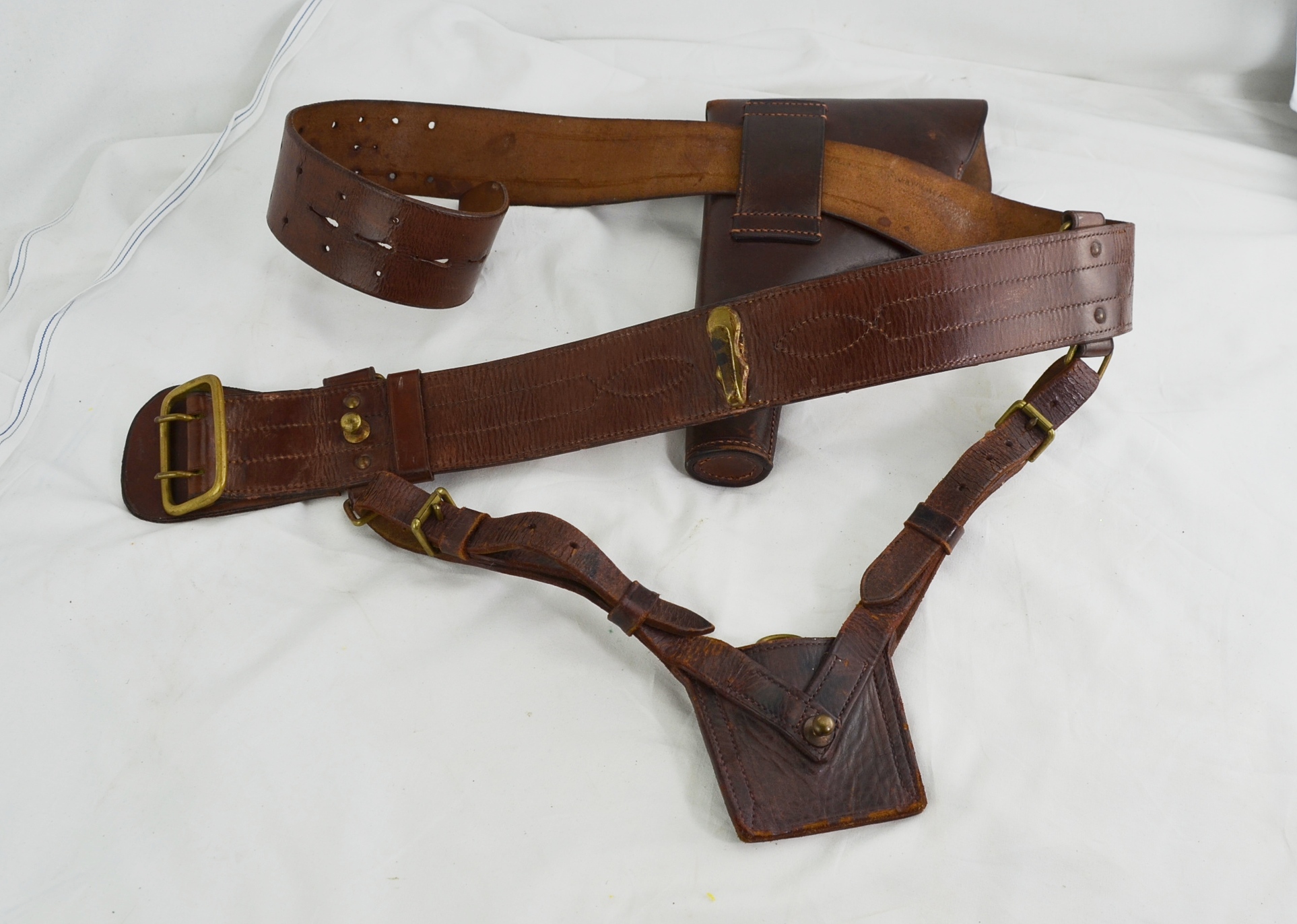 WWI British Officers Webley Holster and Sam Brown Belt - Image 3