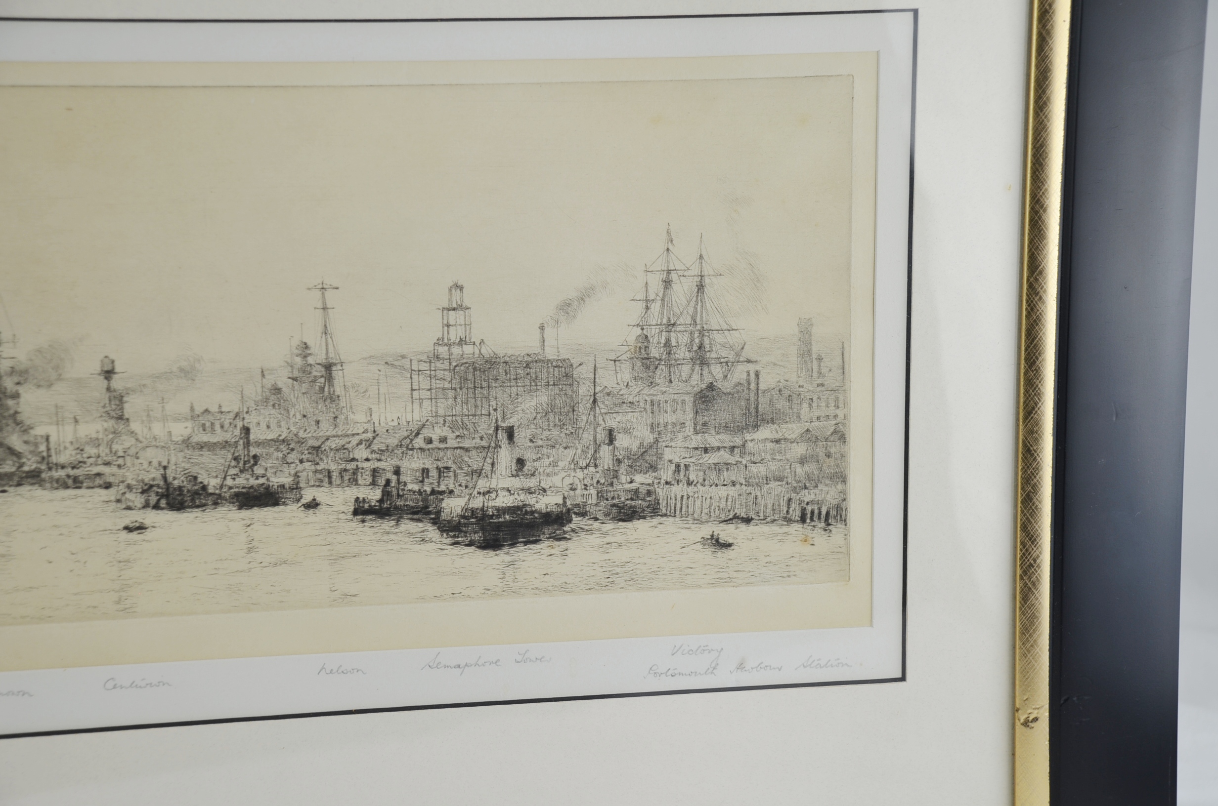 William L. Wylie Portsmouth Harbour Etching - Image 3
