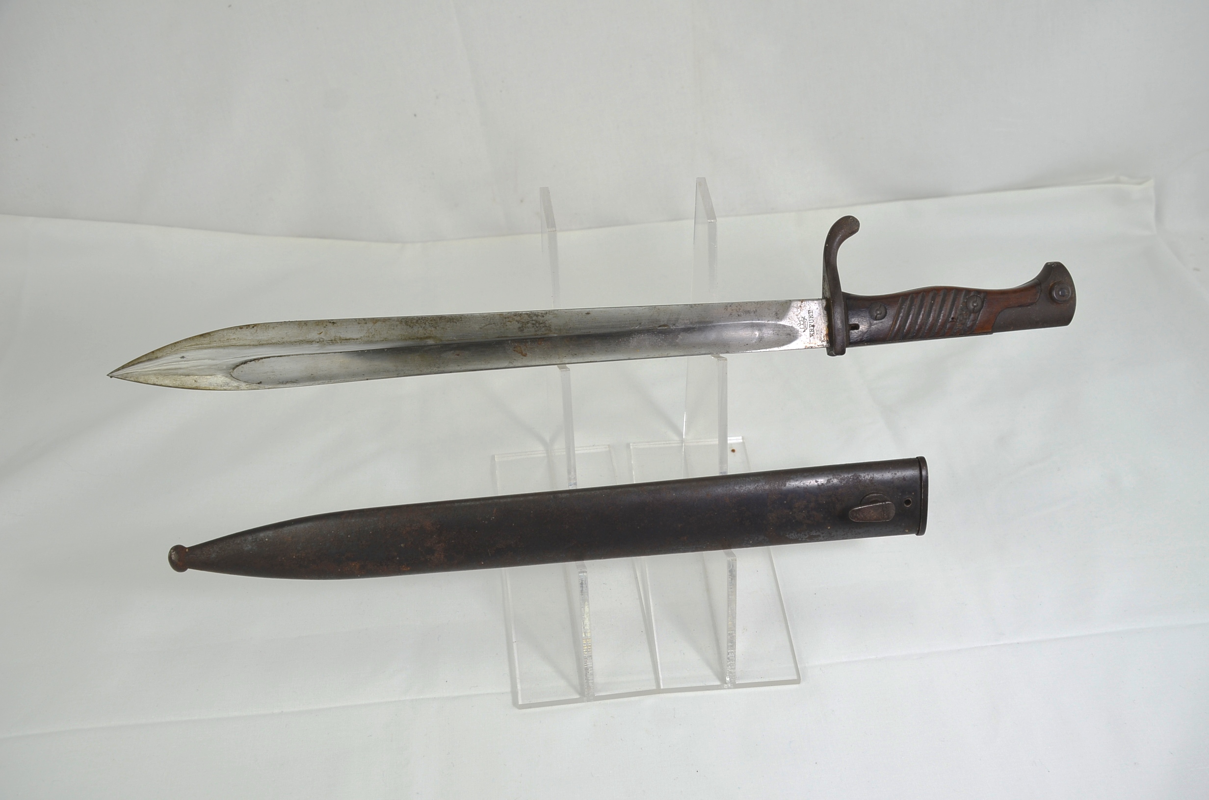 WW1 German Gew98 "Butcher" Bayonet and Steel Scabbard - Image 2