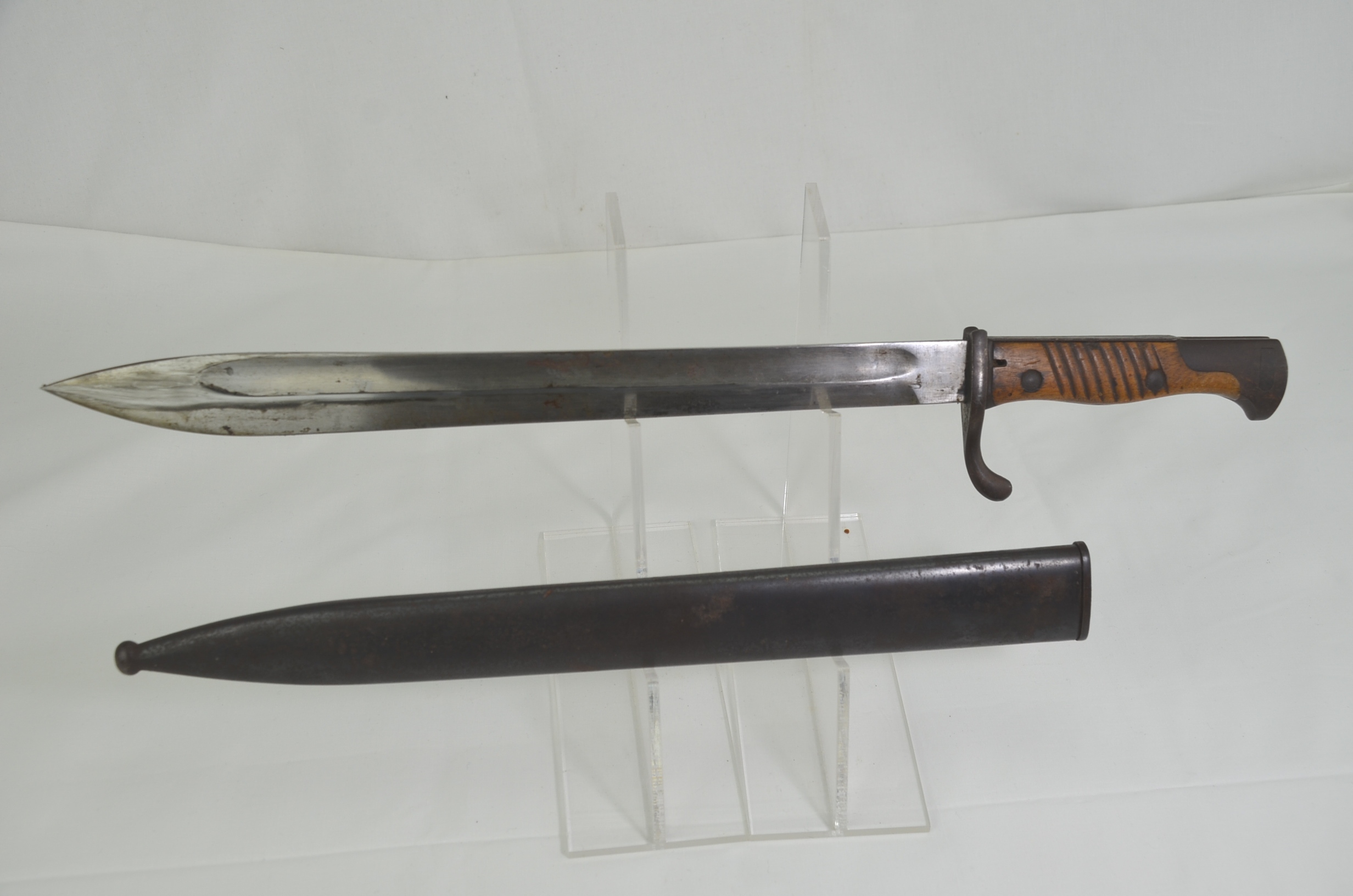 WW1 German Gew98 "Butcher" Bayonet and Steel Scabbard