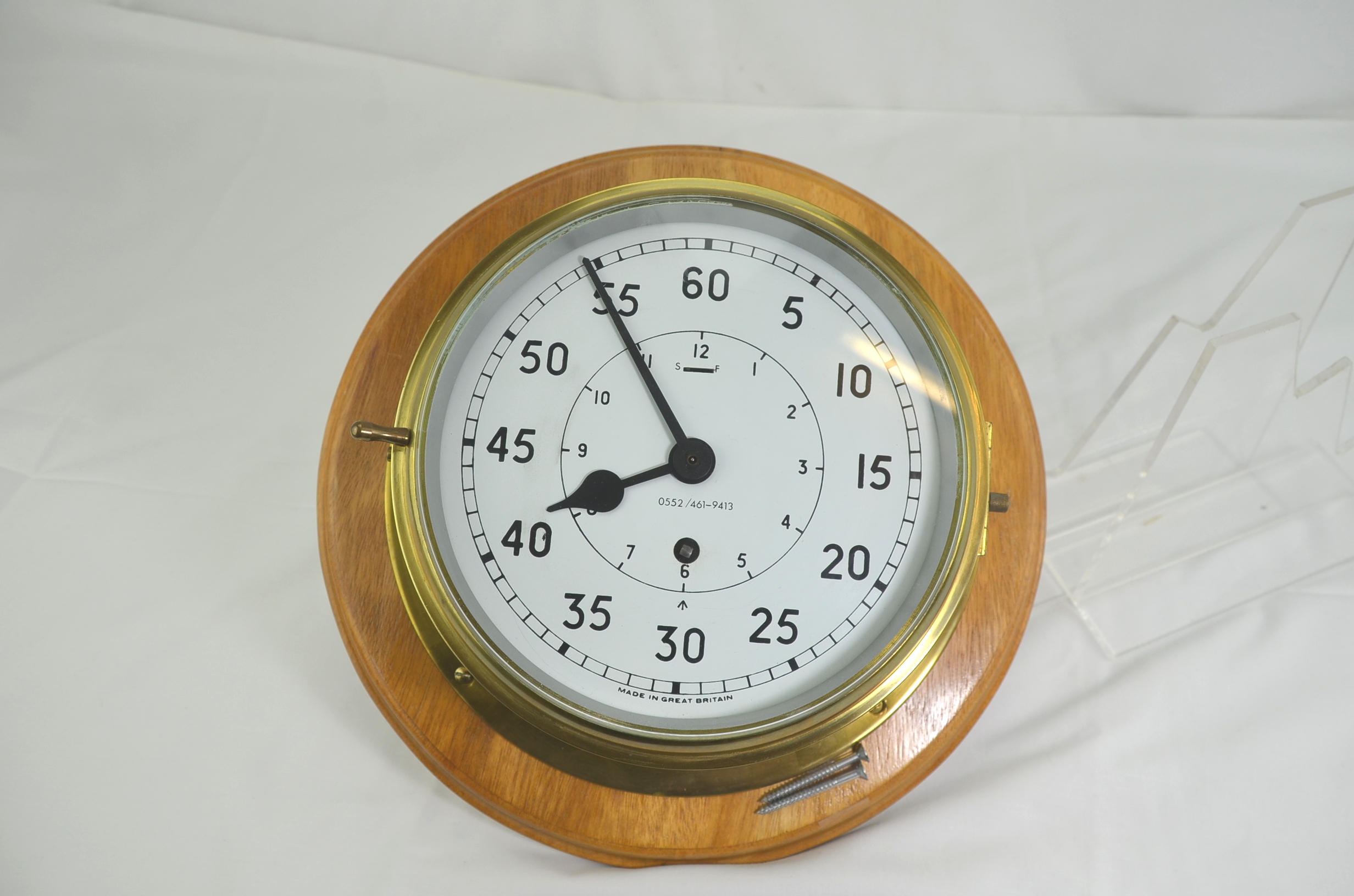 HMS Vanguards Original Captains Bridge Clock - Image 7