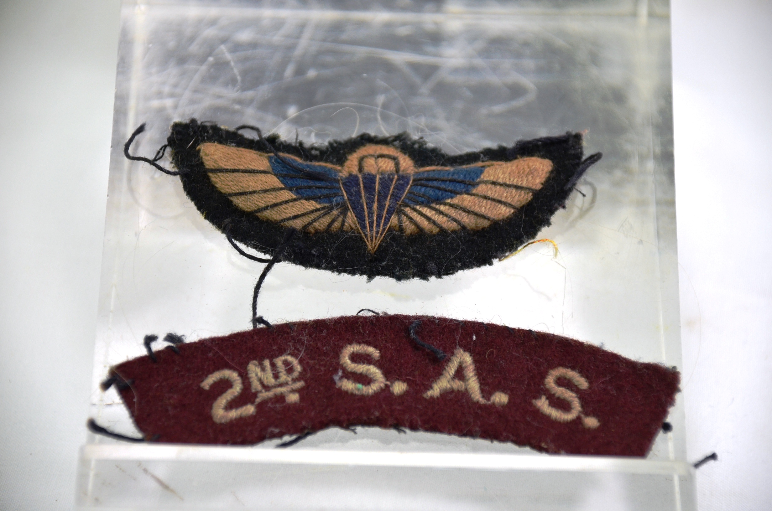 WW2 SAS Regiment and Parachute Shoulder Title/Badge